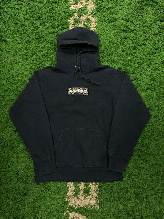 Supreme Hoodie Navy Bandana Used Medium