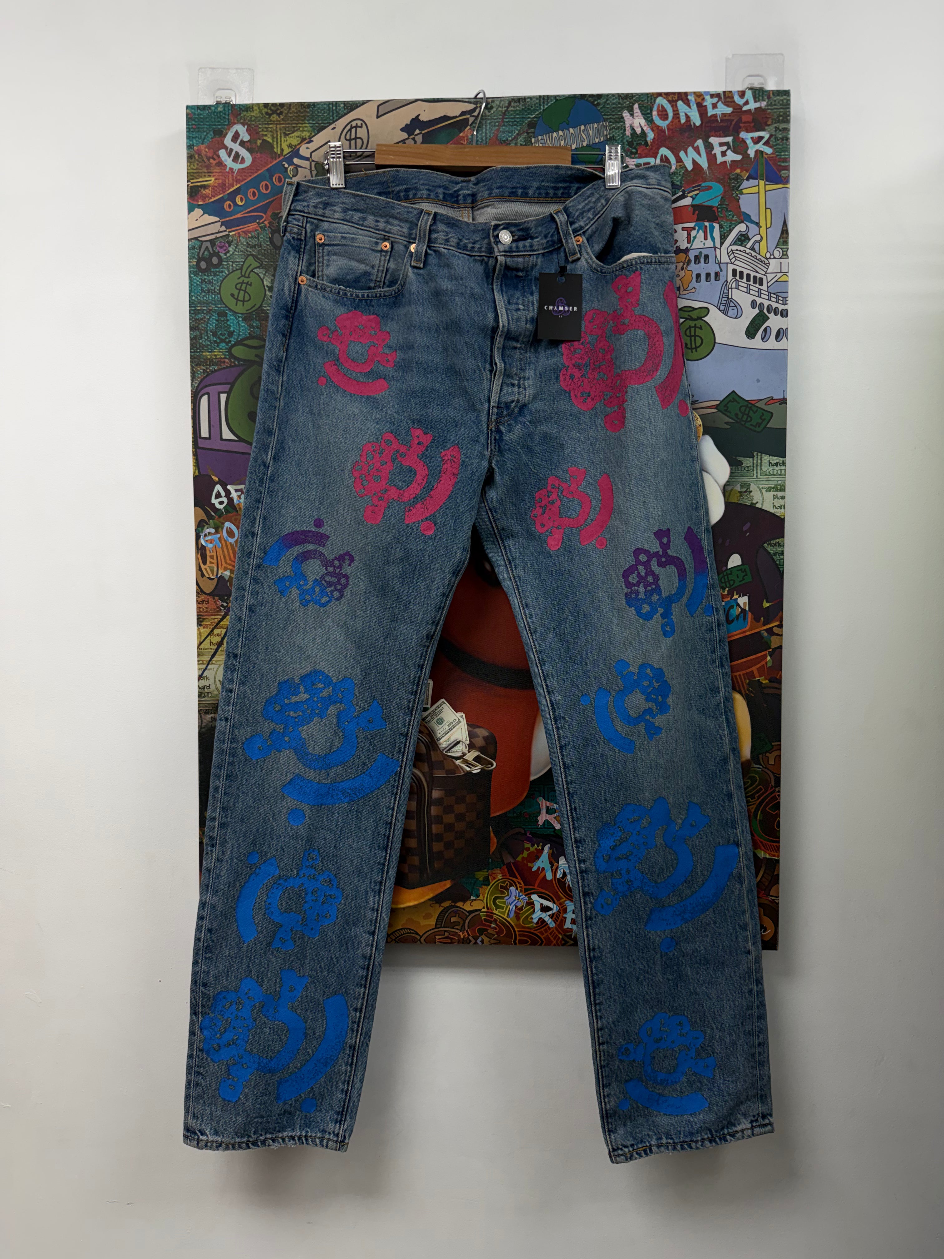 Denim Tears x Bstroy Light Wash Blue Pink Jeans