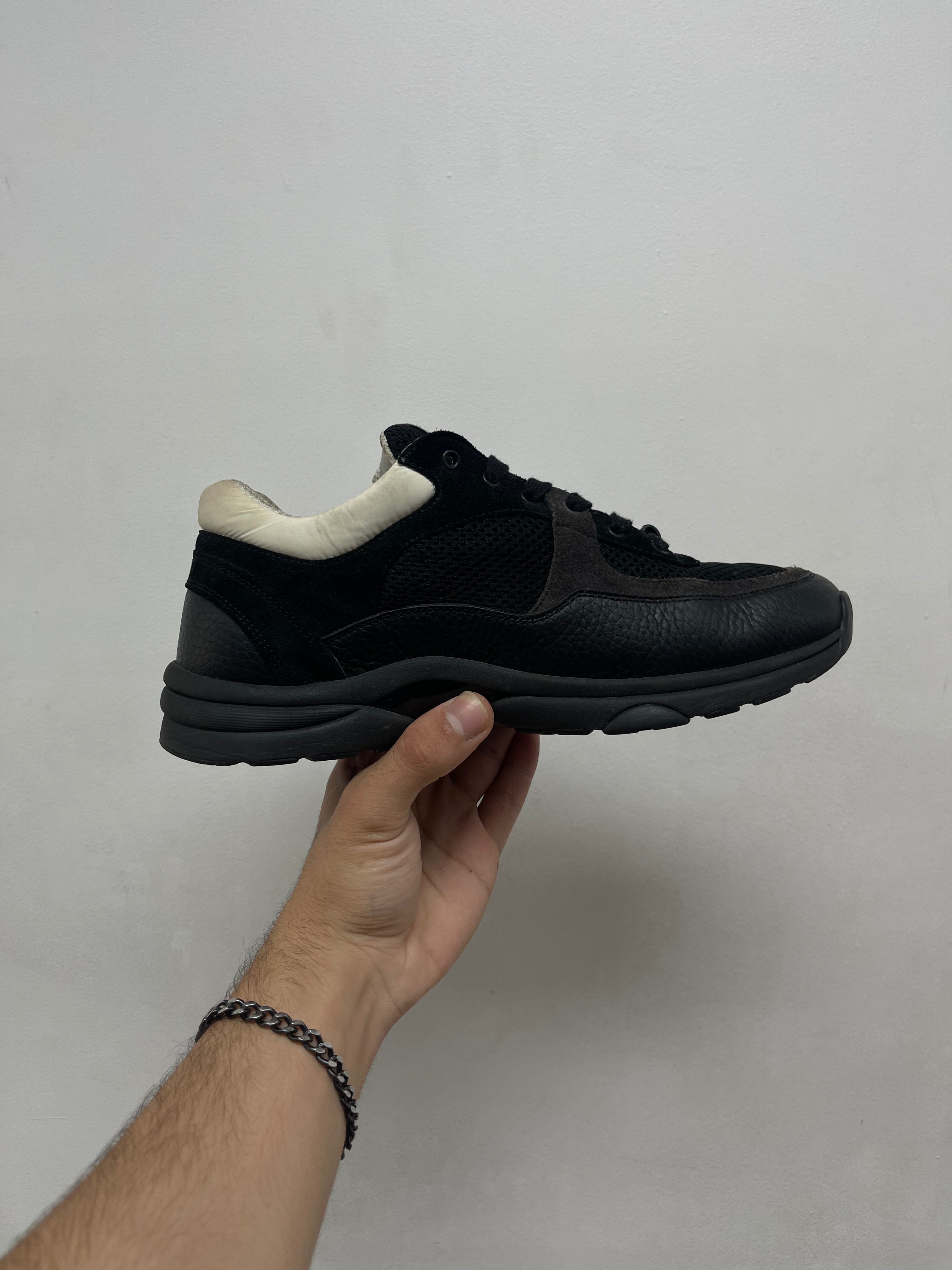 Chanel Black White CC Logo Runner Sneakers