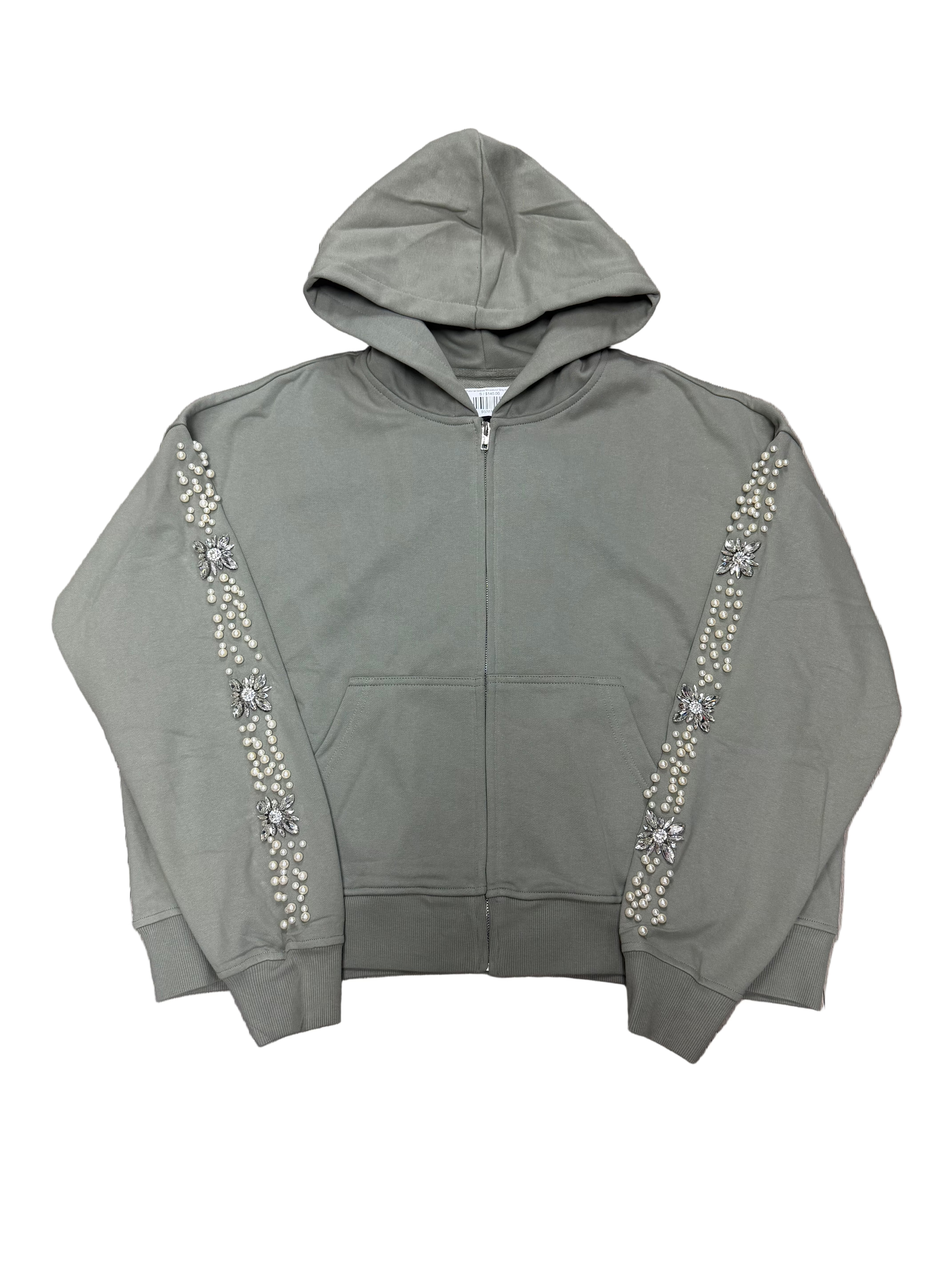 Fraternal Desires 'Rhinestone' Grey Hoodie