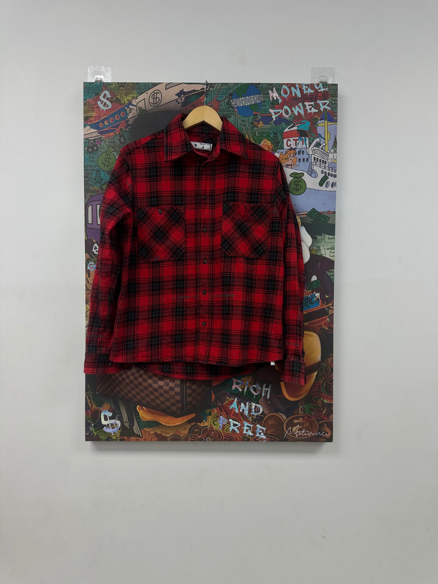 Off White Flannel Red Plaid Used XS N/A