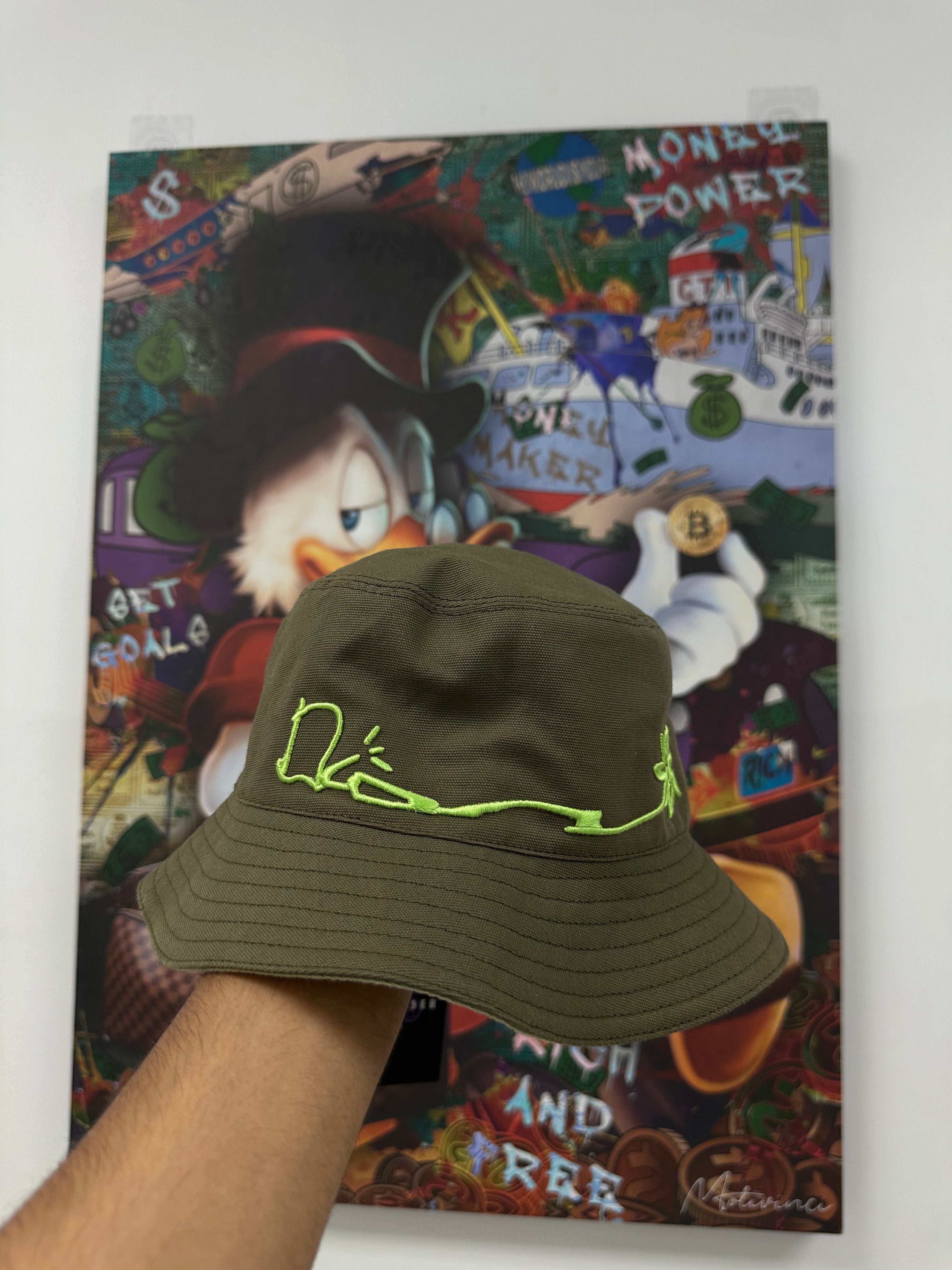 Dior Cactus Jack Bucket Hat Khaki Green Neon Used Medium N/A