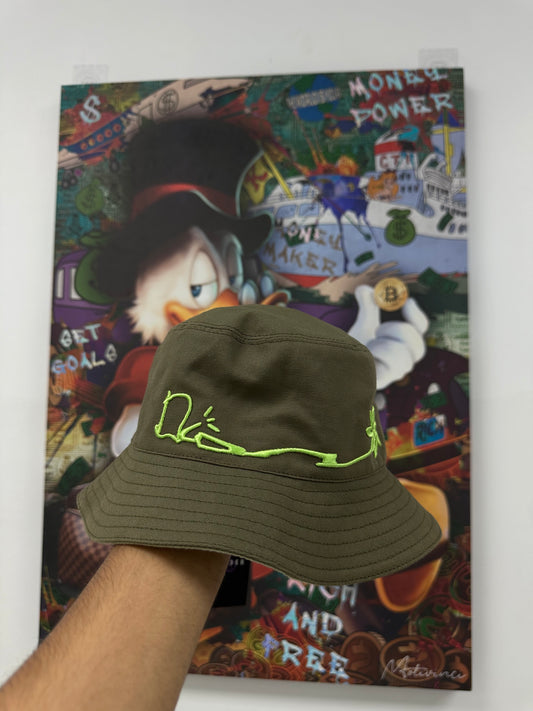 Dior Cactus Jack Bucket Hat Khaki Green Neon Used Medium N/A