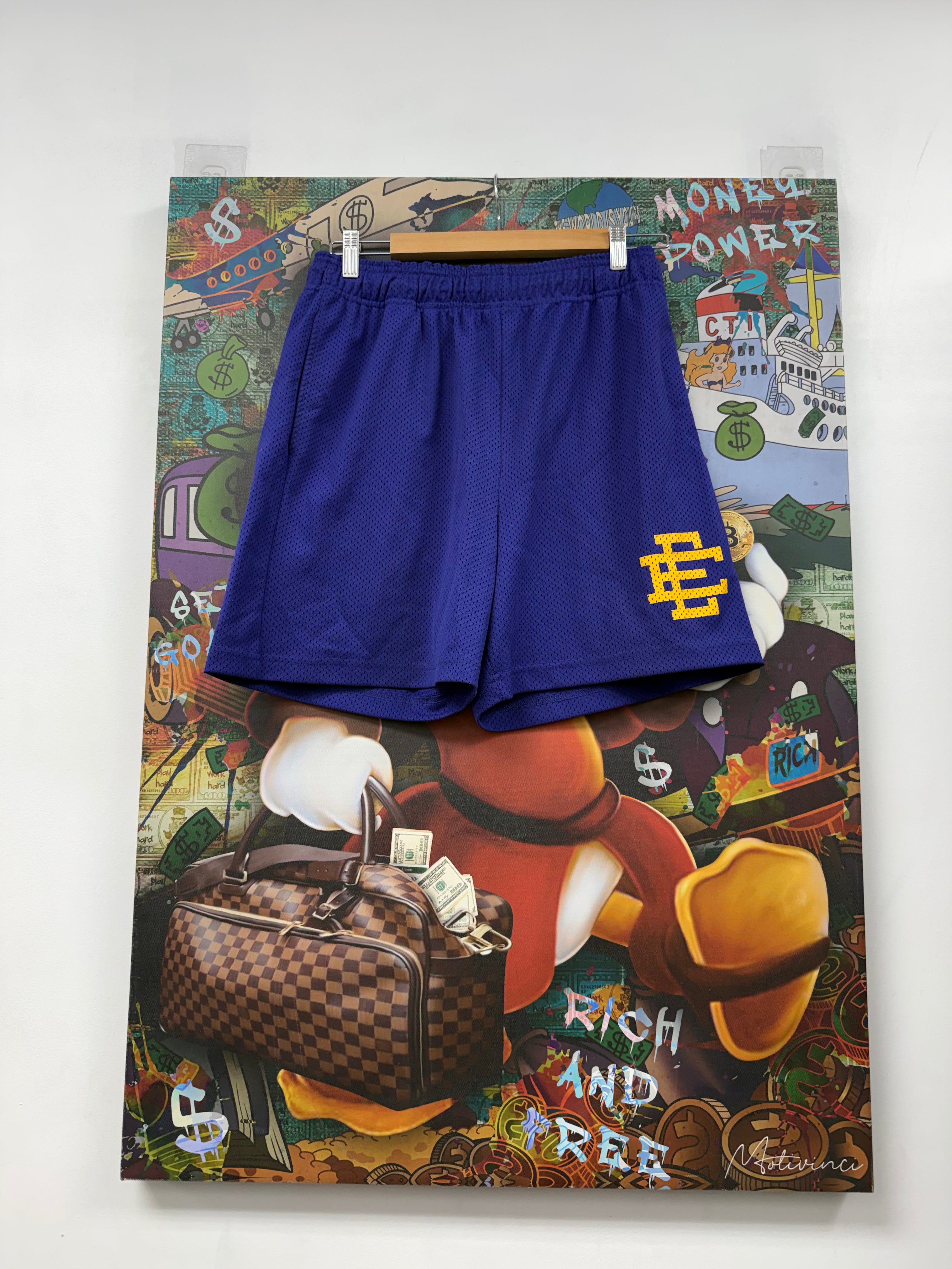 Eric Emanuel Purple Yellow Shorts
