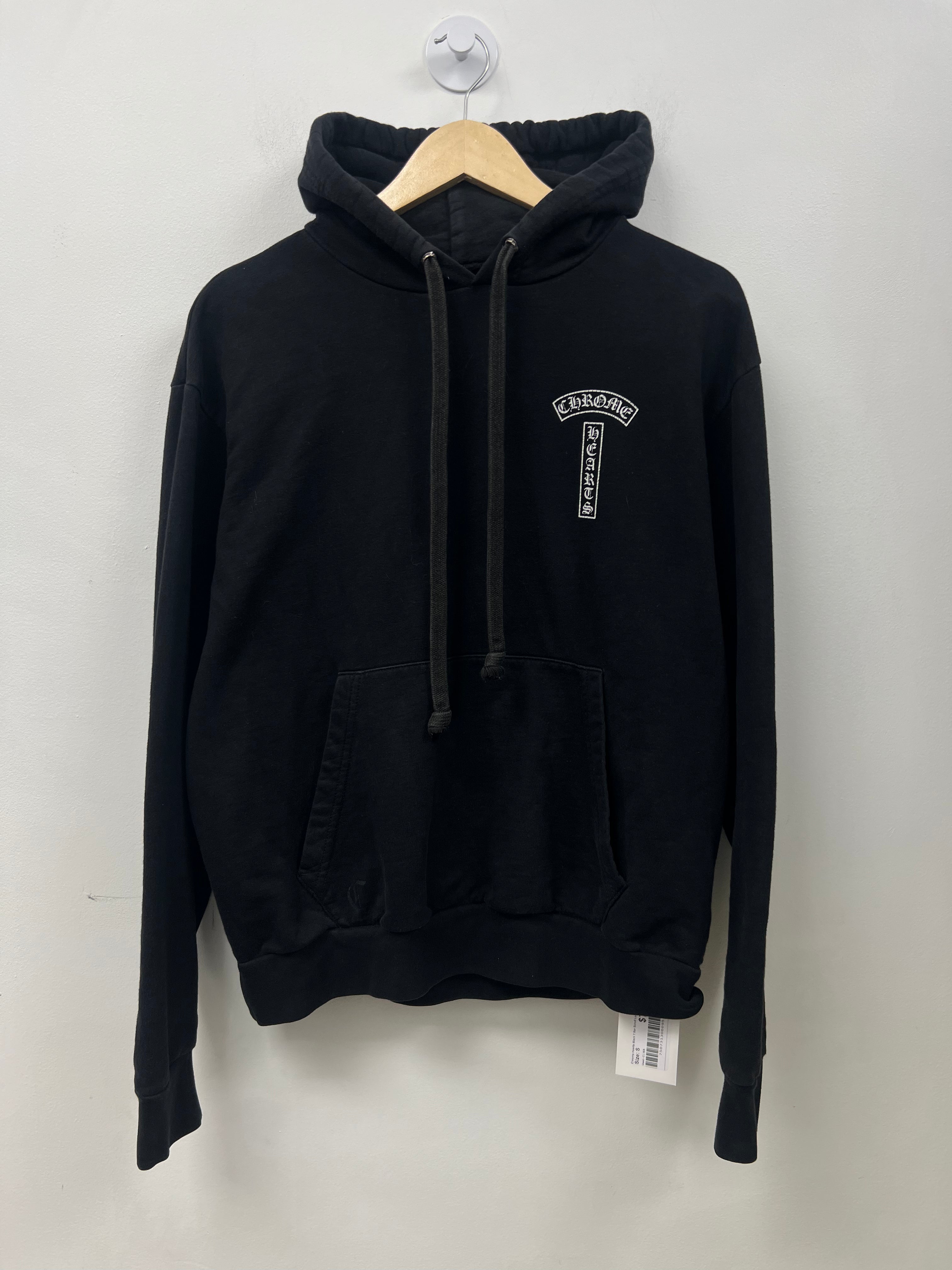 Chrome Hearts Black T Bar Scroll Logo Hoodies