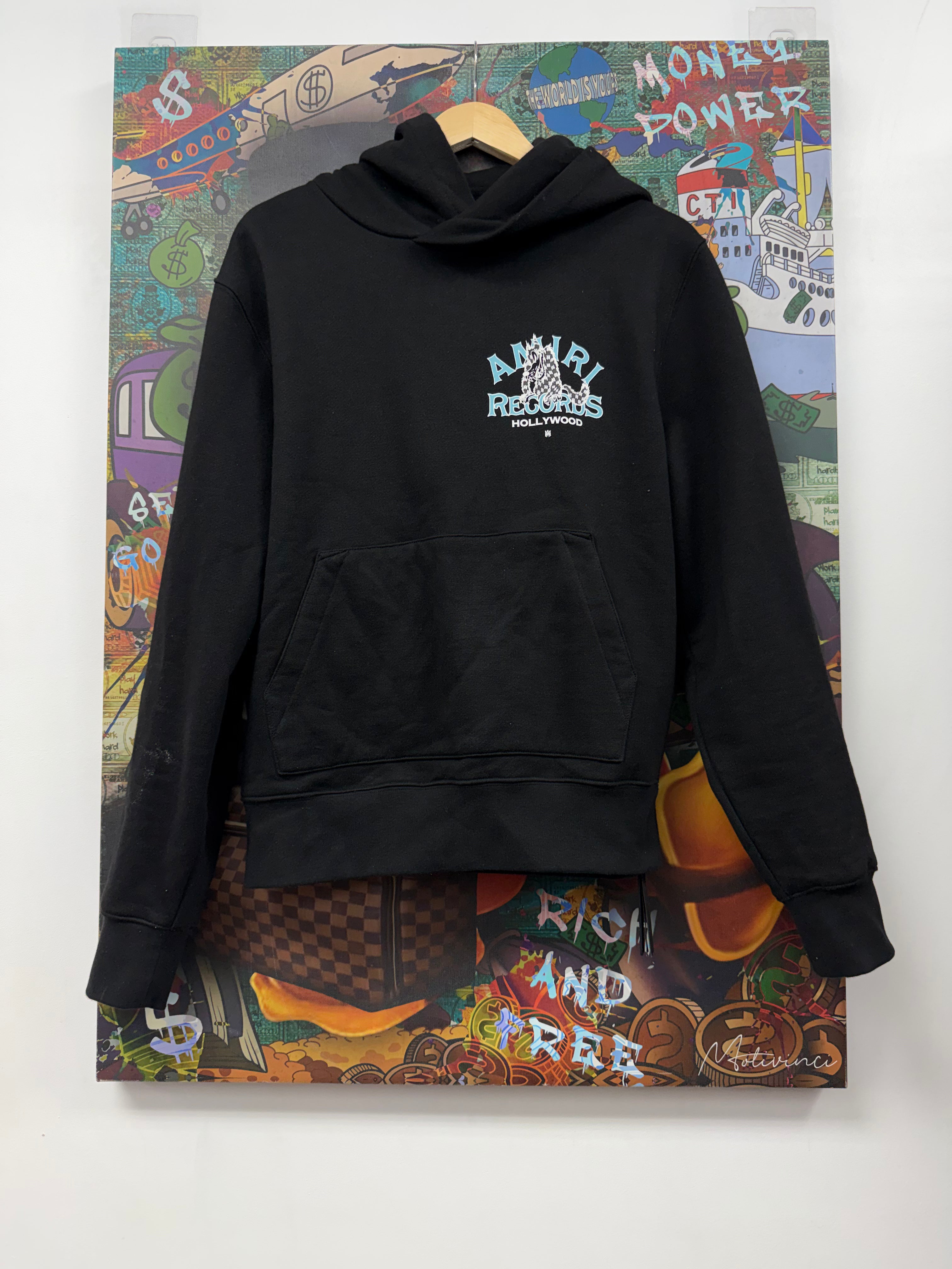 Amiri Black Wolf Records Hoodie