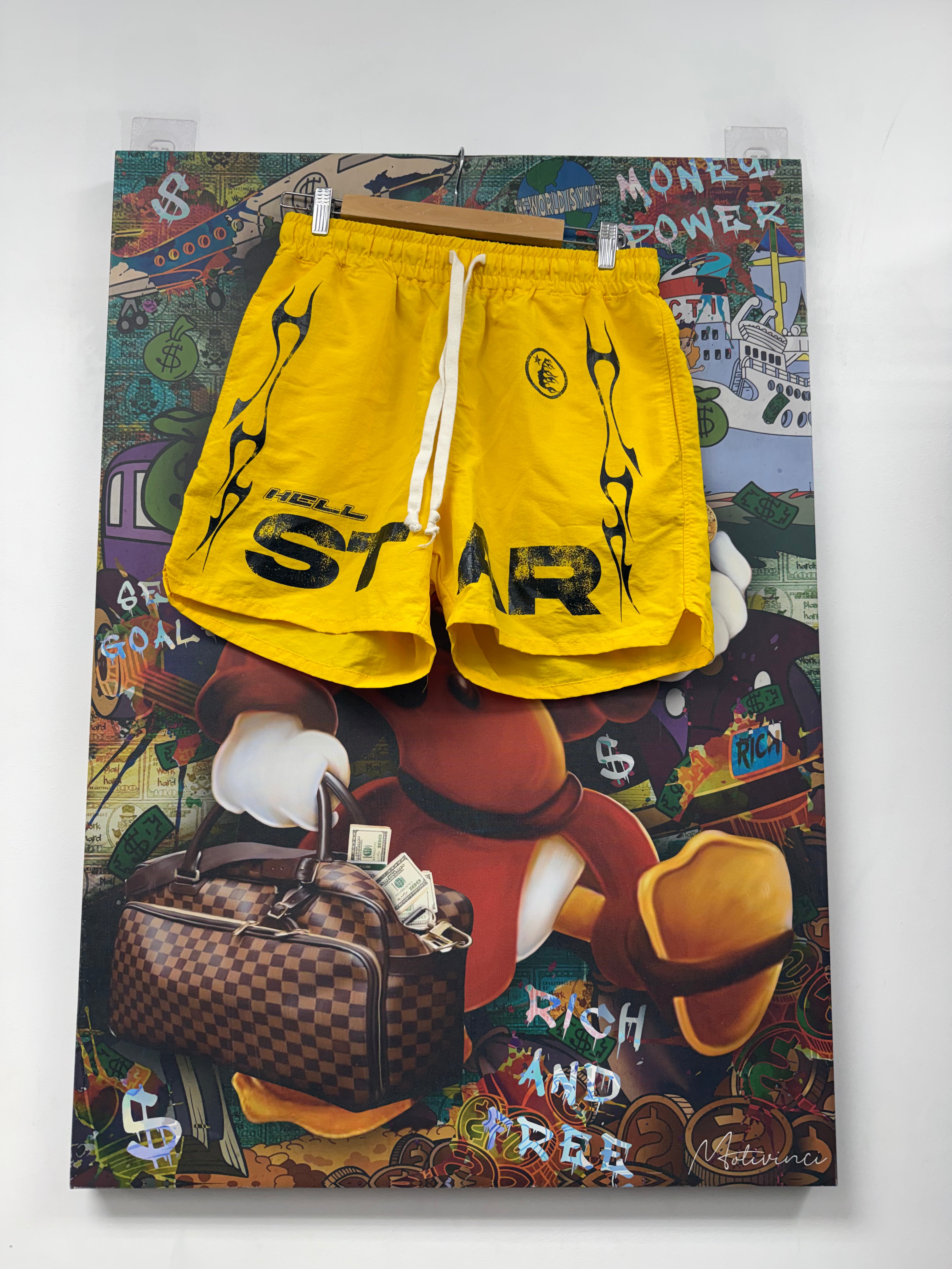 Hellstar Yellow Black Shorts