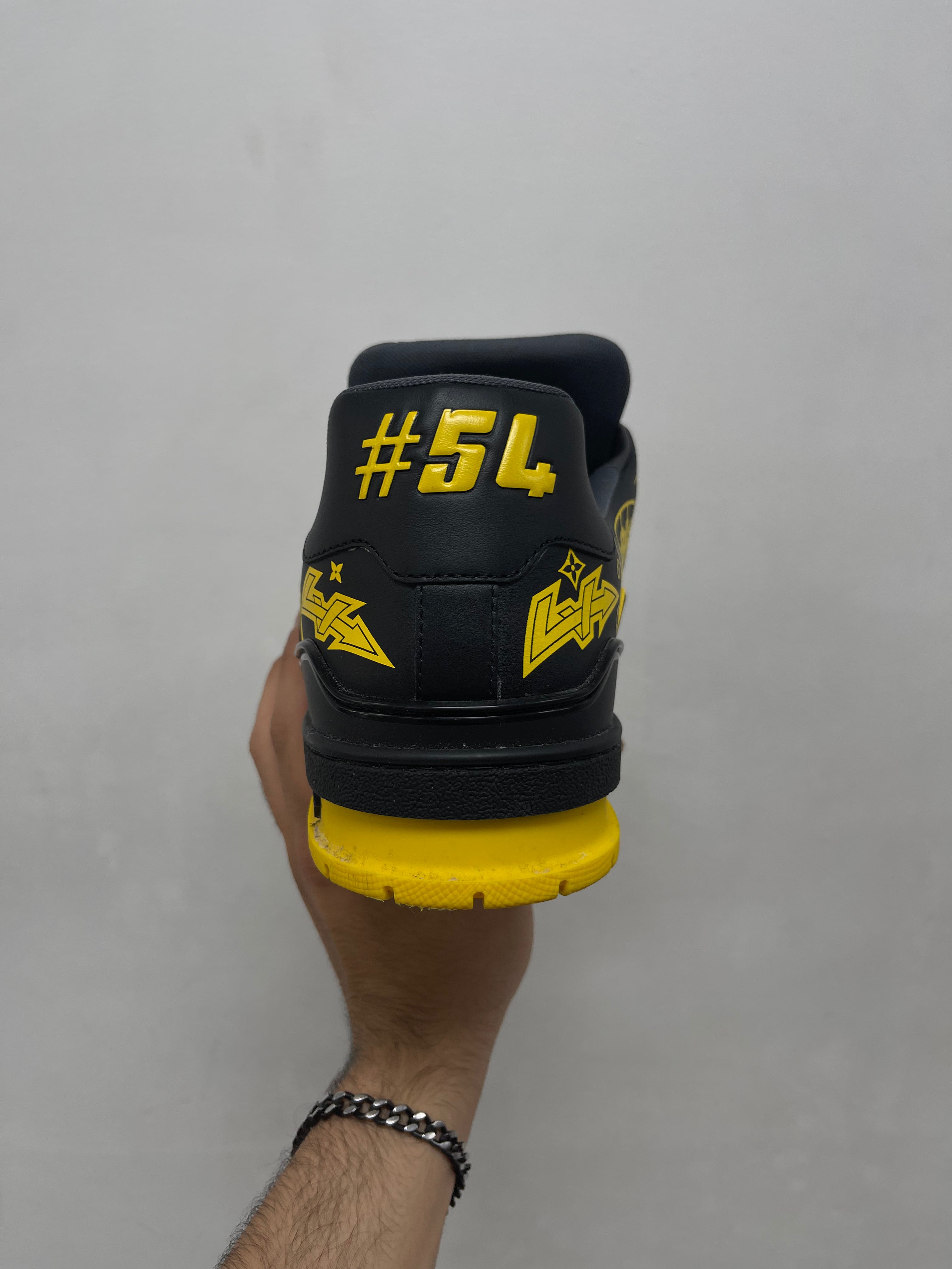 Louis Vuitton Black Yellow Graffiti #54 Trainer Sneakers
