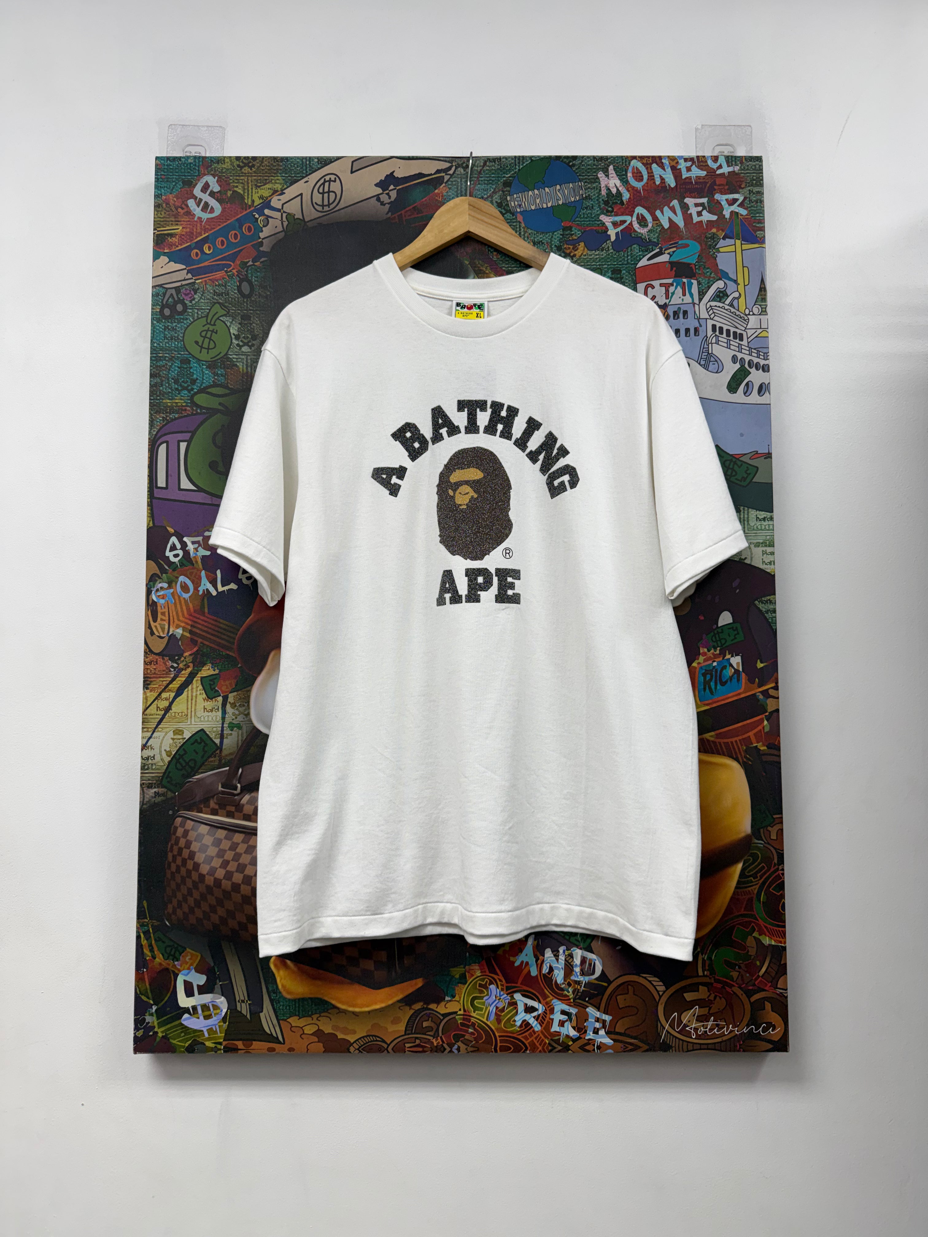 Bape White Crystal APE Head Tee
