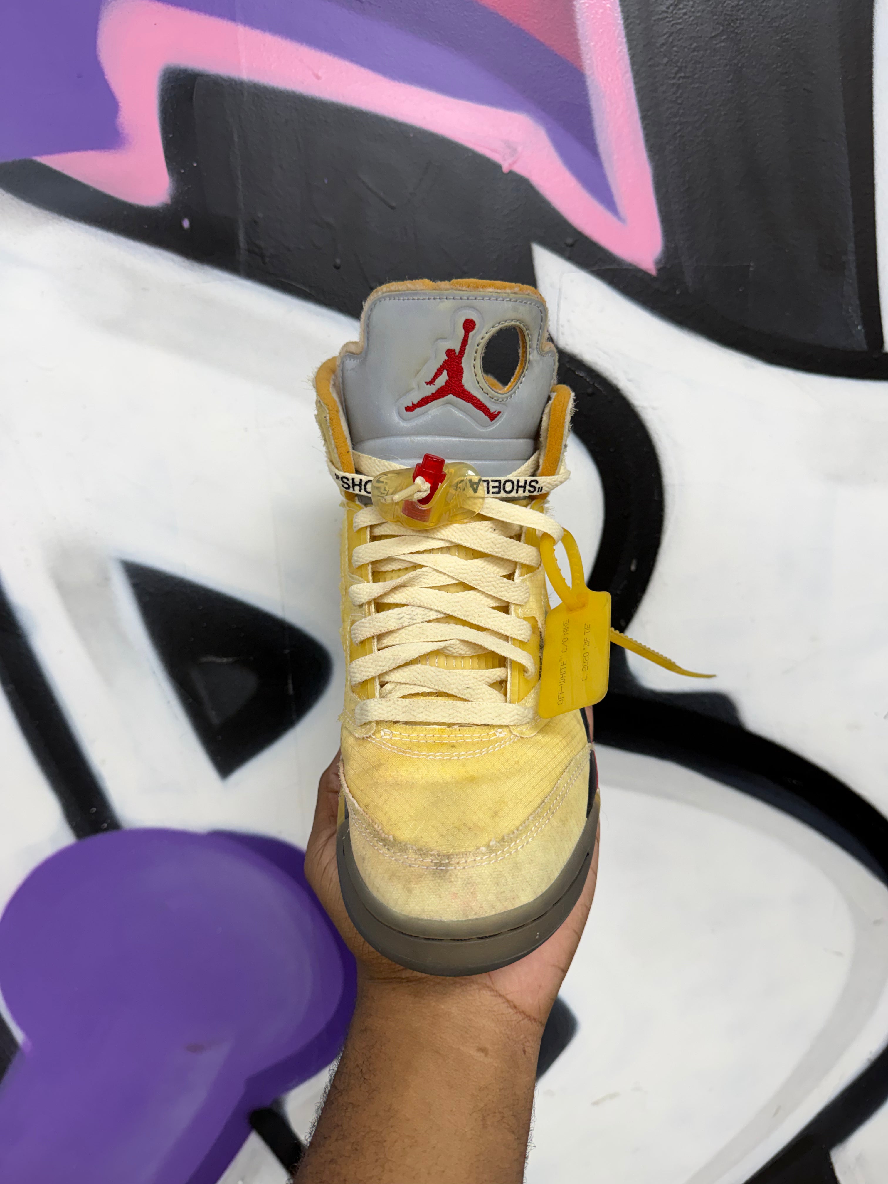 Jordan 5 x Off-White Sail Sneakers
