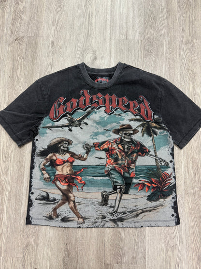 Godspeed Chasing Aloha Tee Black Wash