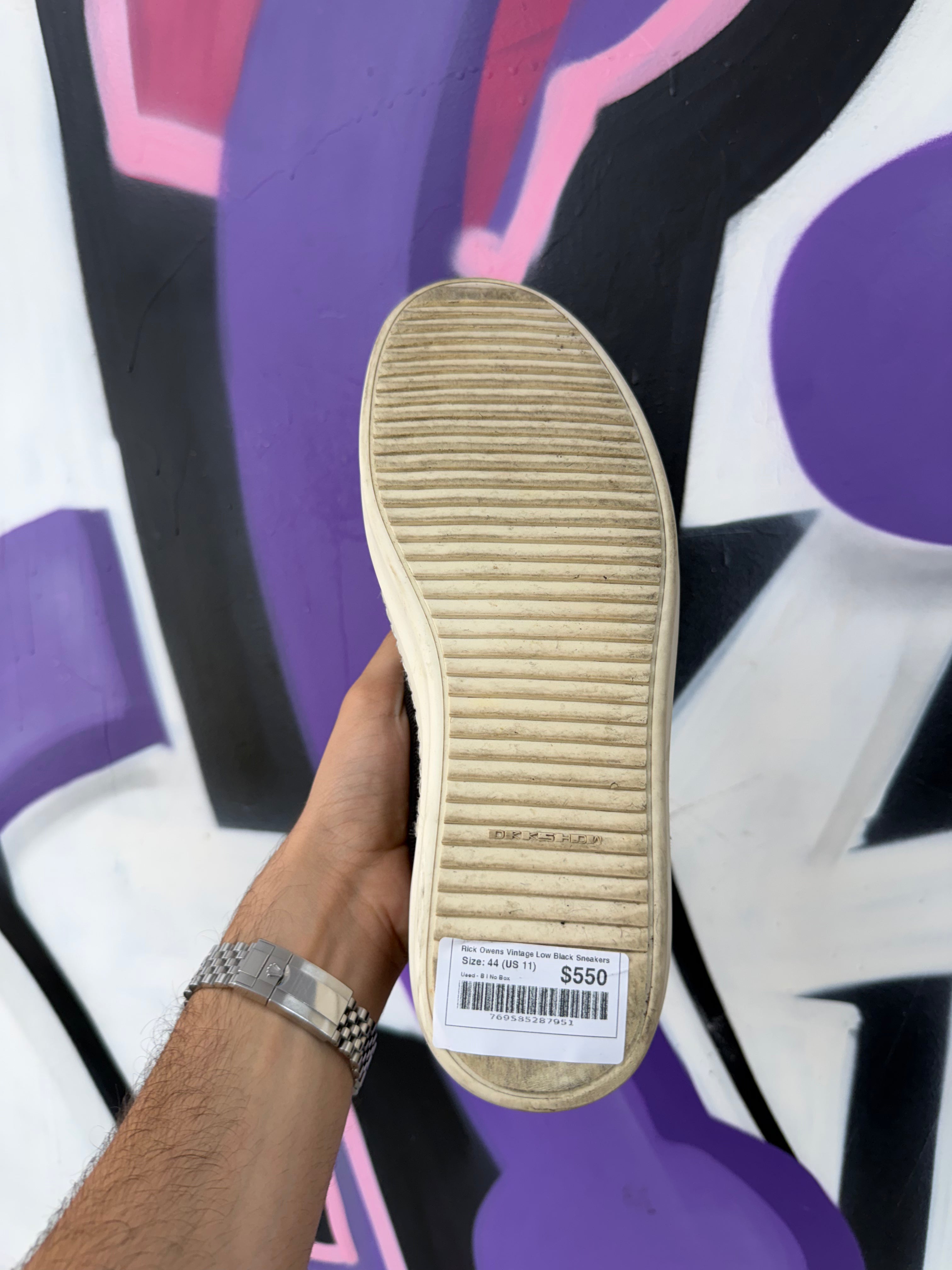 Rick Owens Vintage Low Black Sneakers
