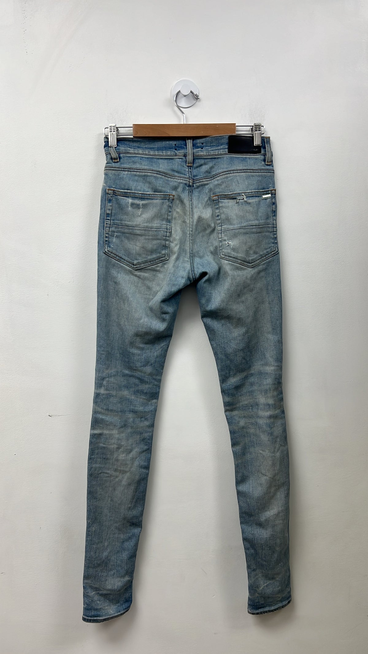 Amiri Mx1 Light Wash Marble Patch Jeans