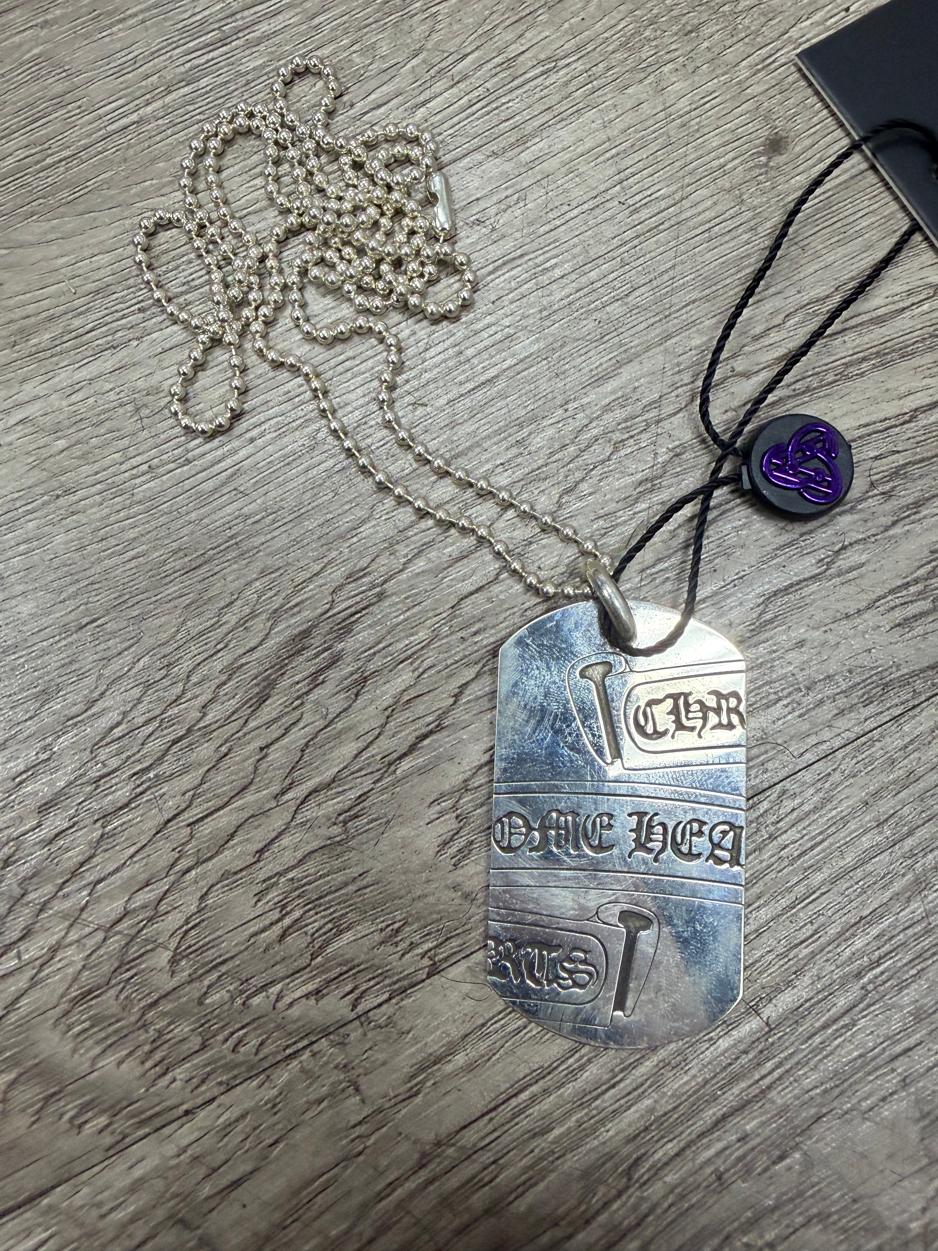Chrome Hearts New York Plus Cross Banner Dog Tag Necklace