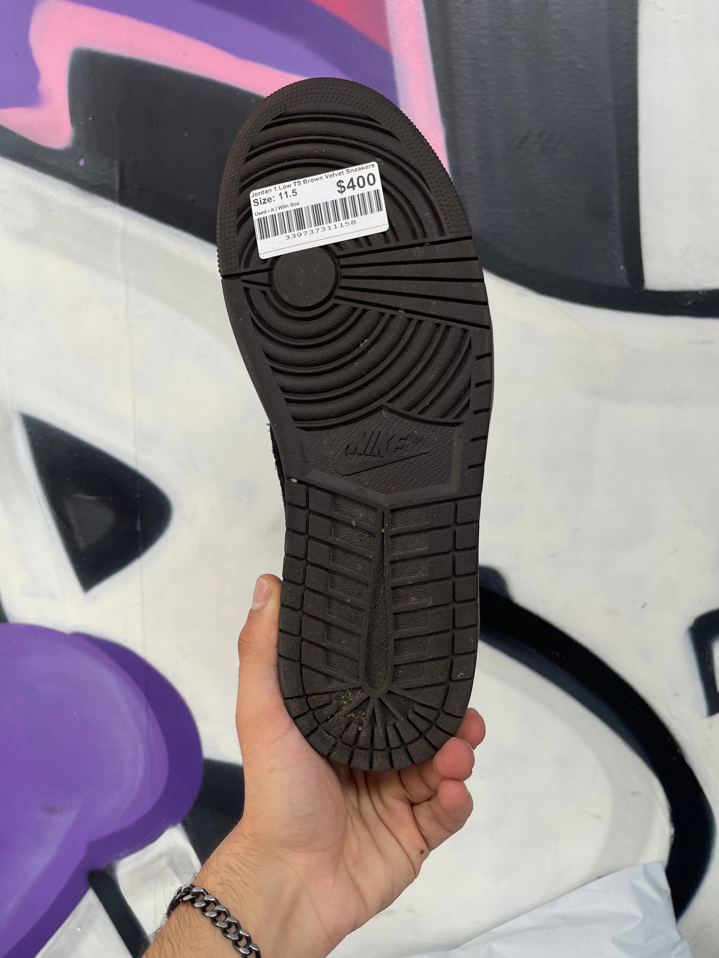 Jordan 1 Low TS Brown Velvet Sneakers