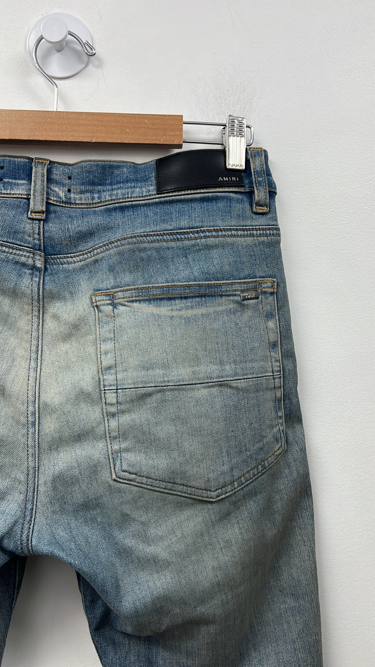 Amiri Light Wash MA Logo Stripe Jeans