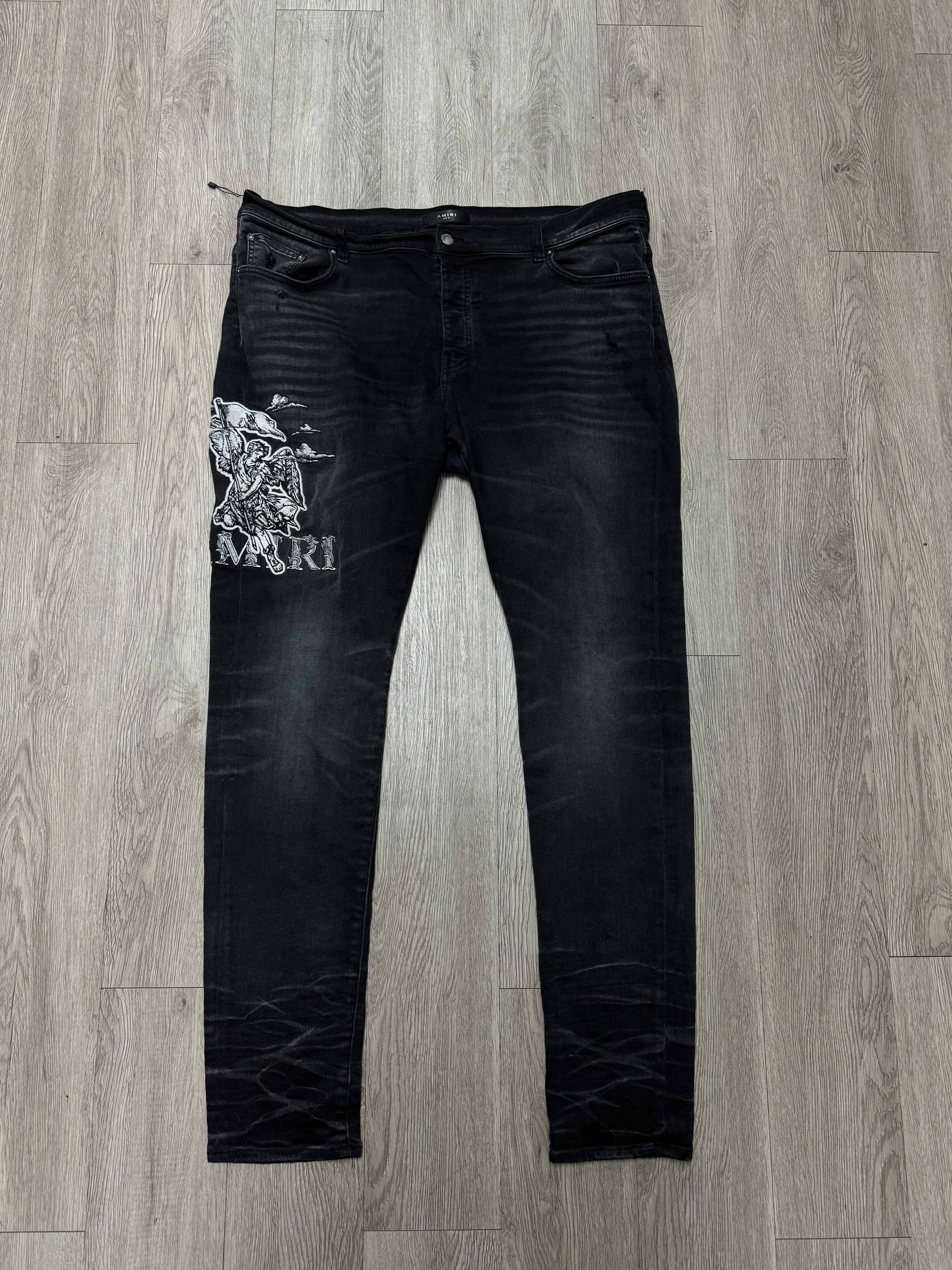 Amiri Black Angel Side Logo Jeans