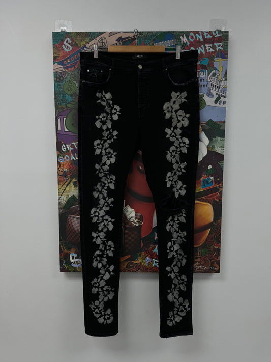 Amiri Jeans Black Flower Used 38