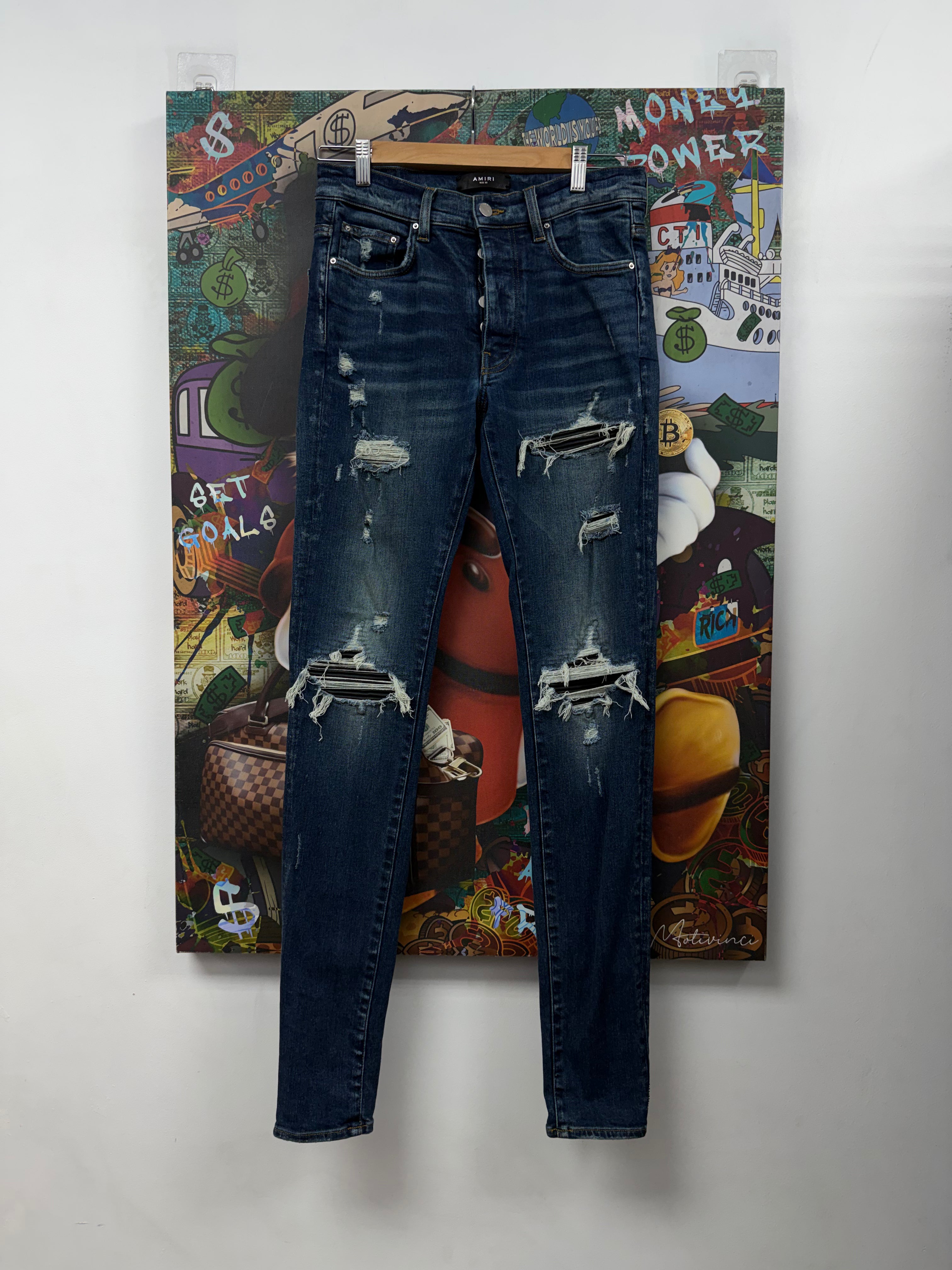 Amiri MX1 Deep Classic Black Patch Jeans