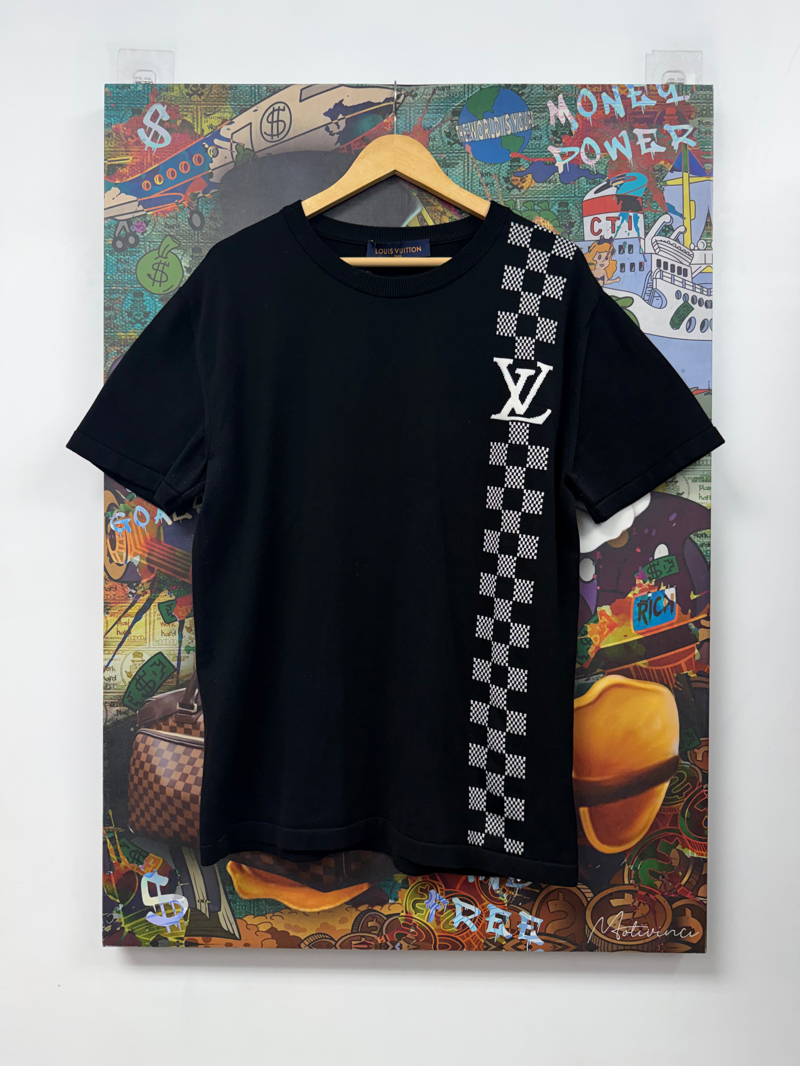 Louis Vuitton Black White Damier Tee