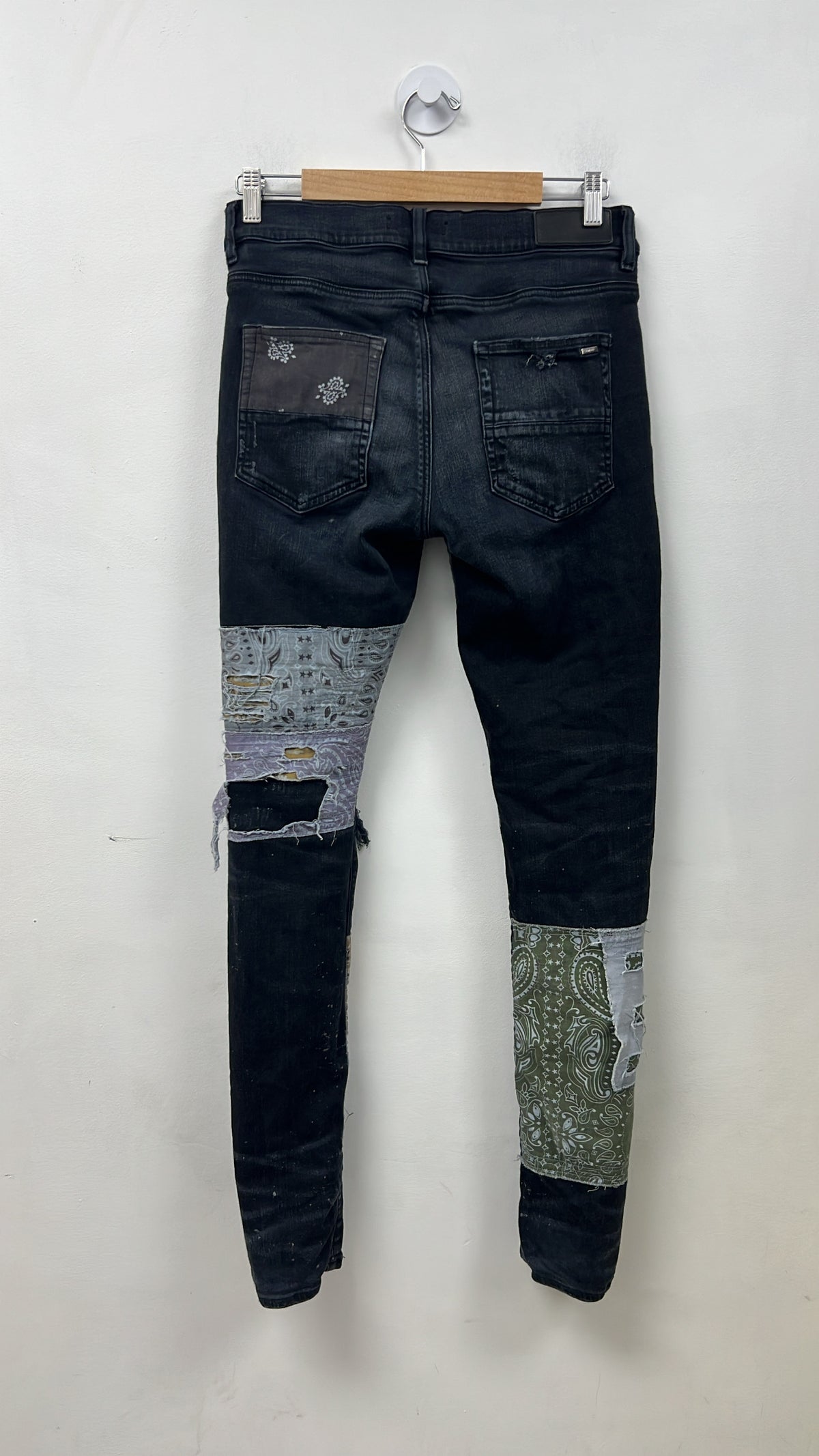 Amiri Black Wash Halloween Patchwork Jeans