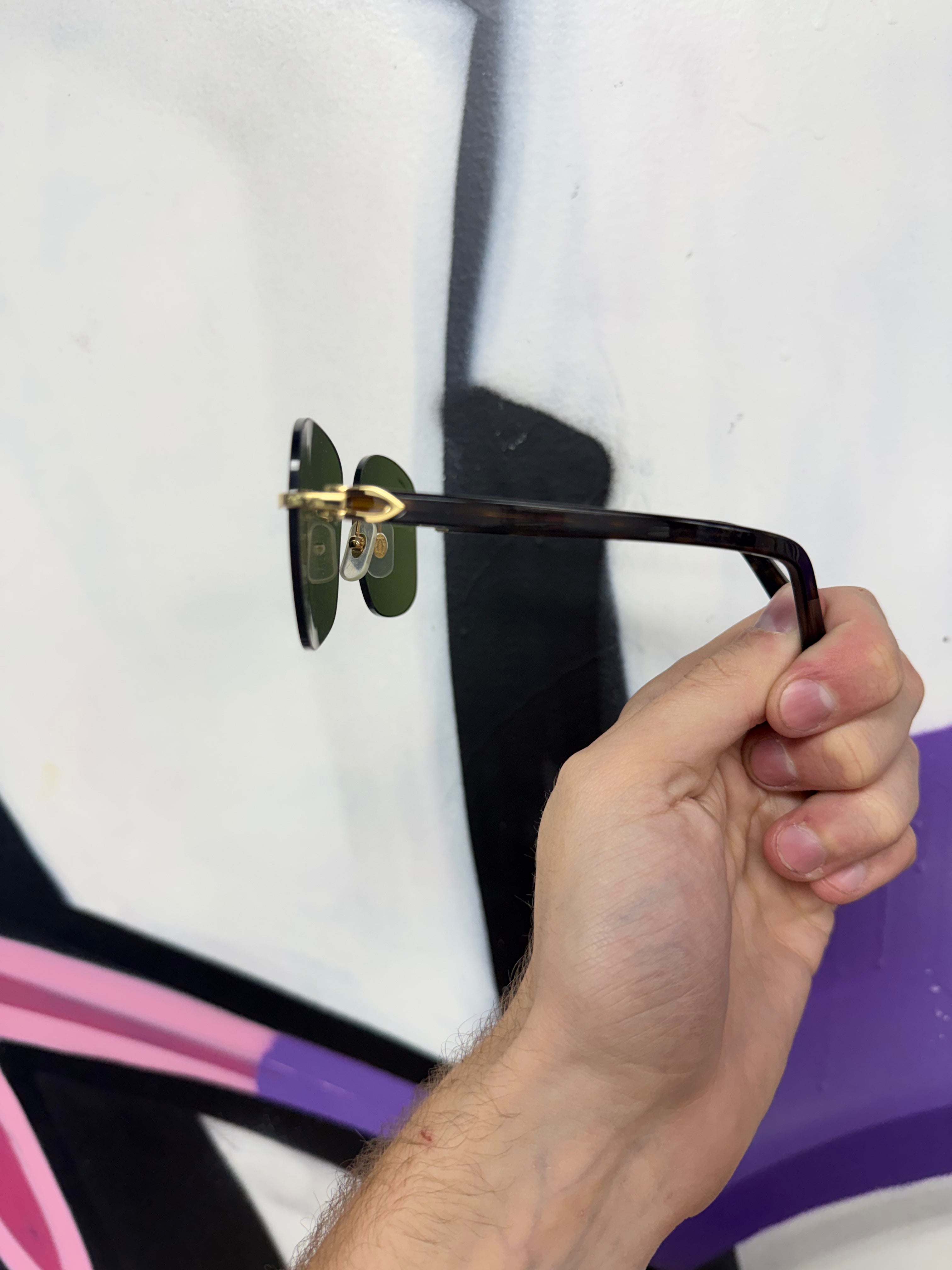 Cartier Black Big Lens Sunglasses