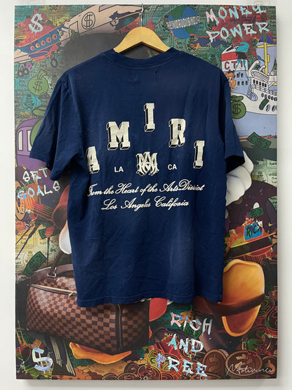 Amiri Collegiate Logo Tee Navy New With Tags