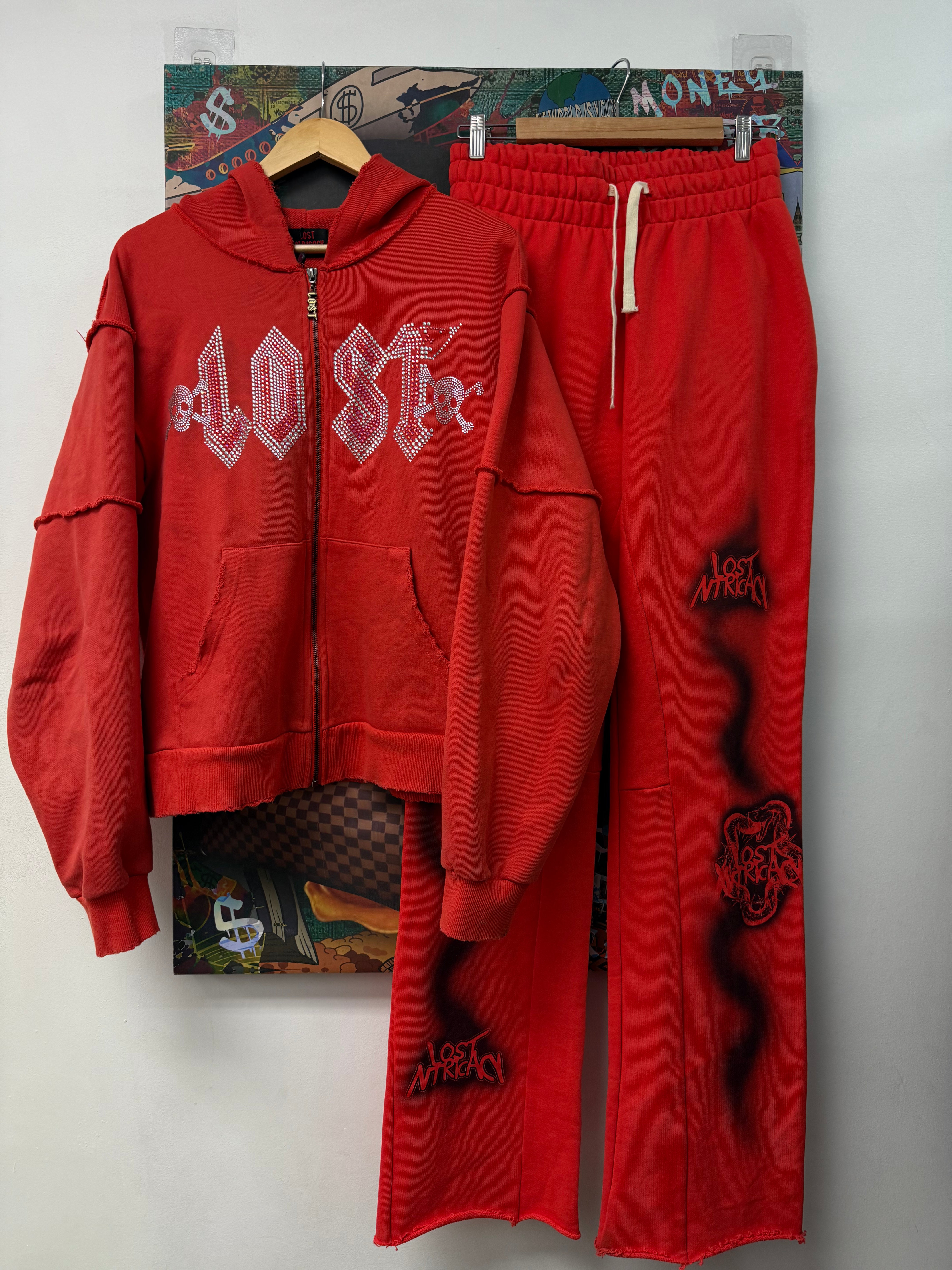 Lost Intricacy Solar Red Sweatsuit