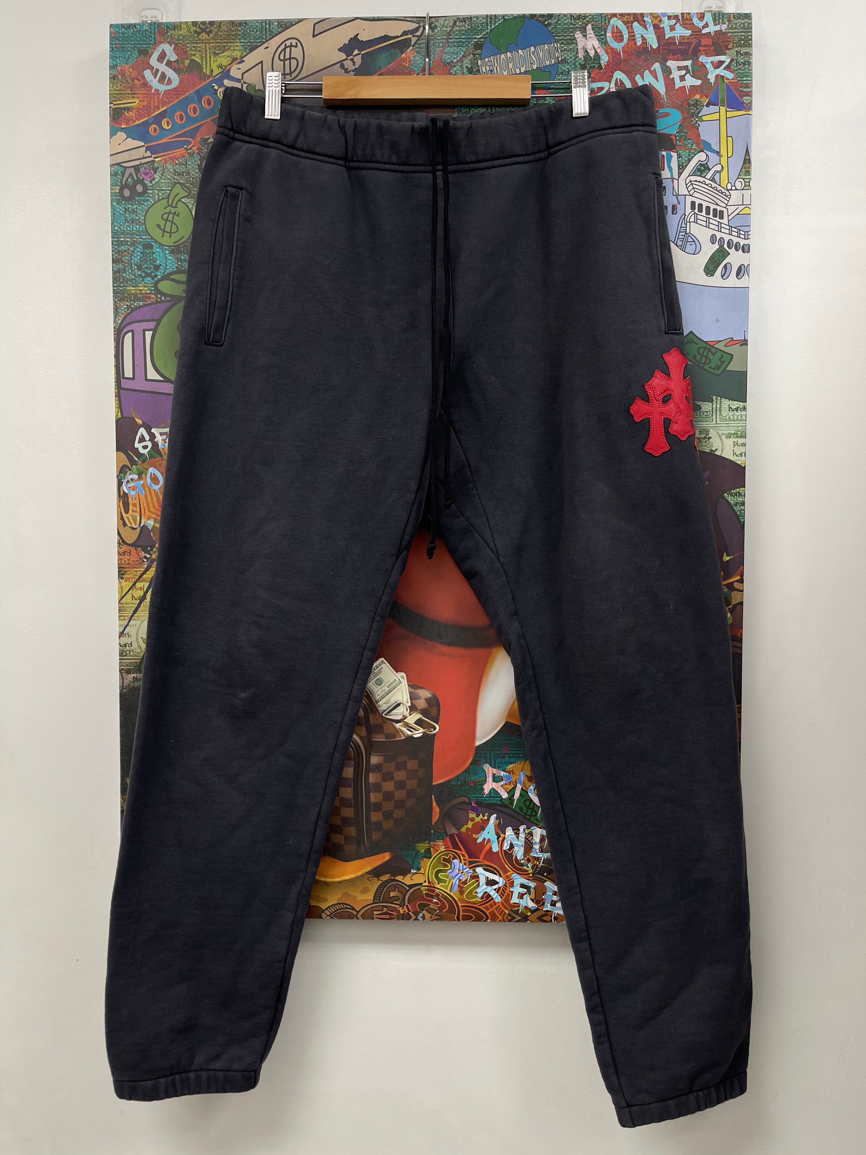 Chrome Hearts Navy Red Paper Jam Sweats