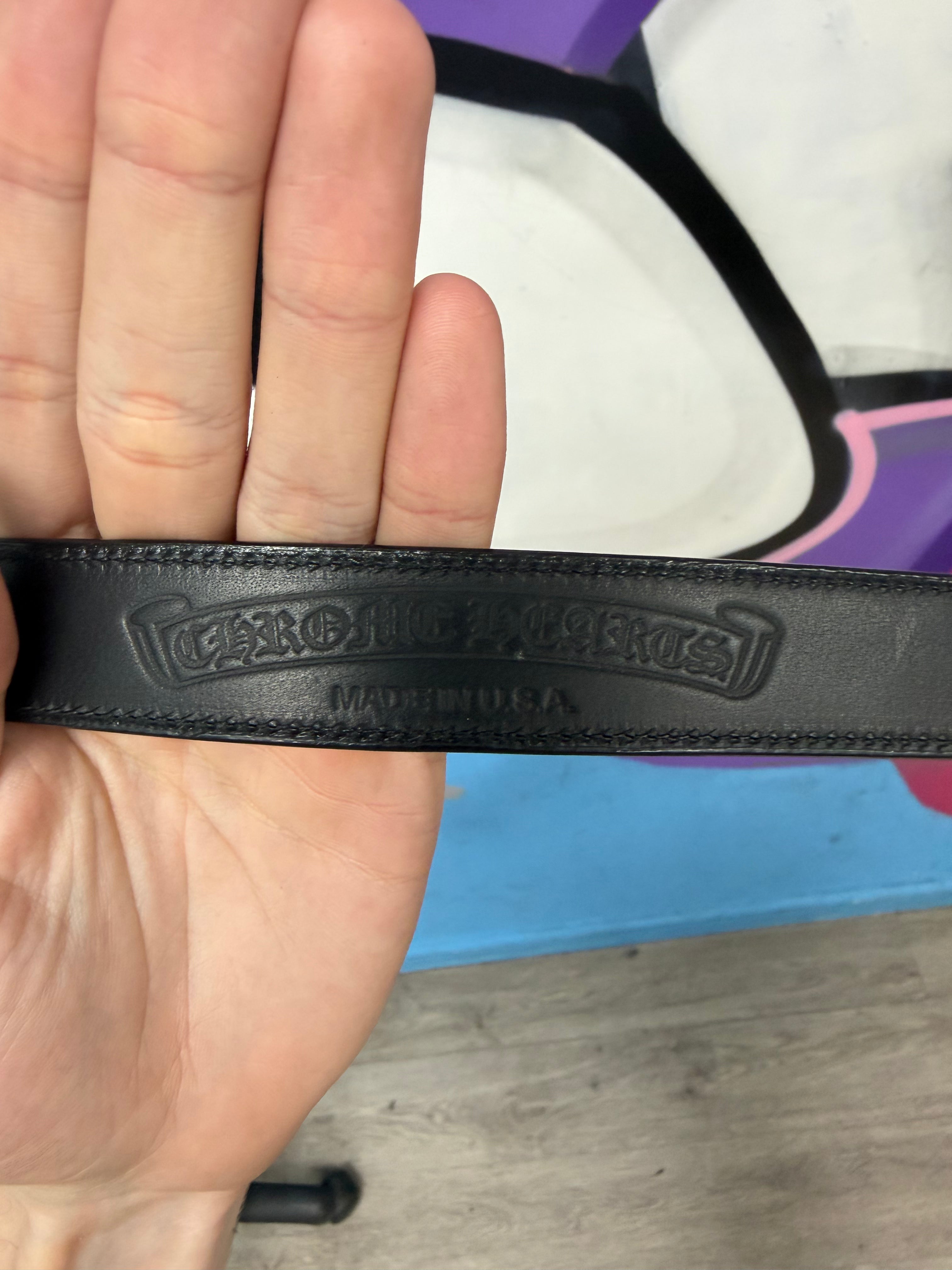 Chrome  Hearts Black 1" Belt Strap Accessories