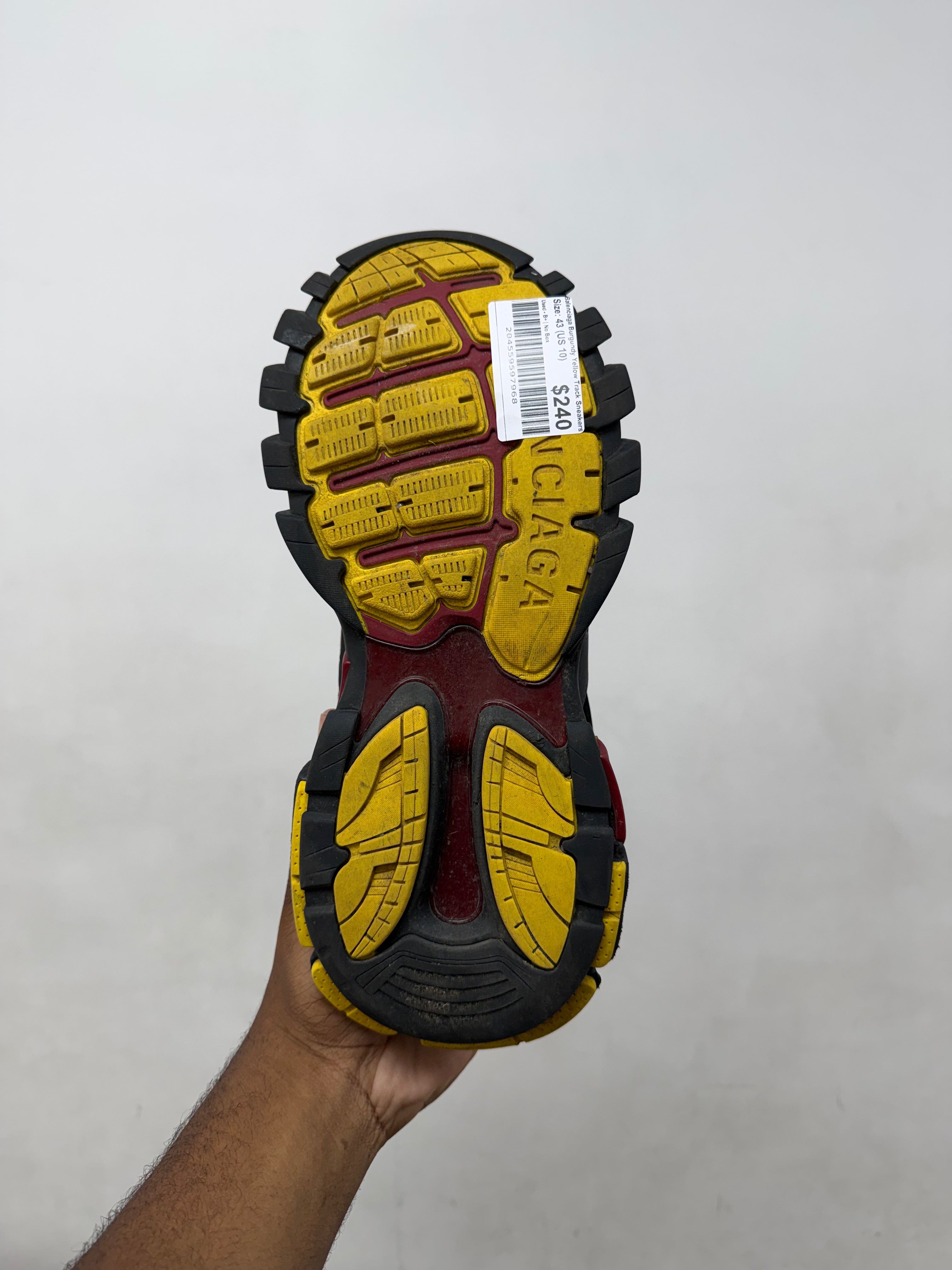 Balenciaga Burgundy Yellow Track Sneakers