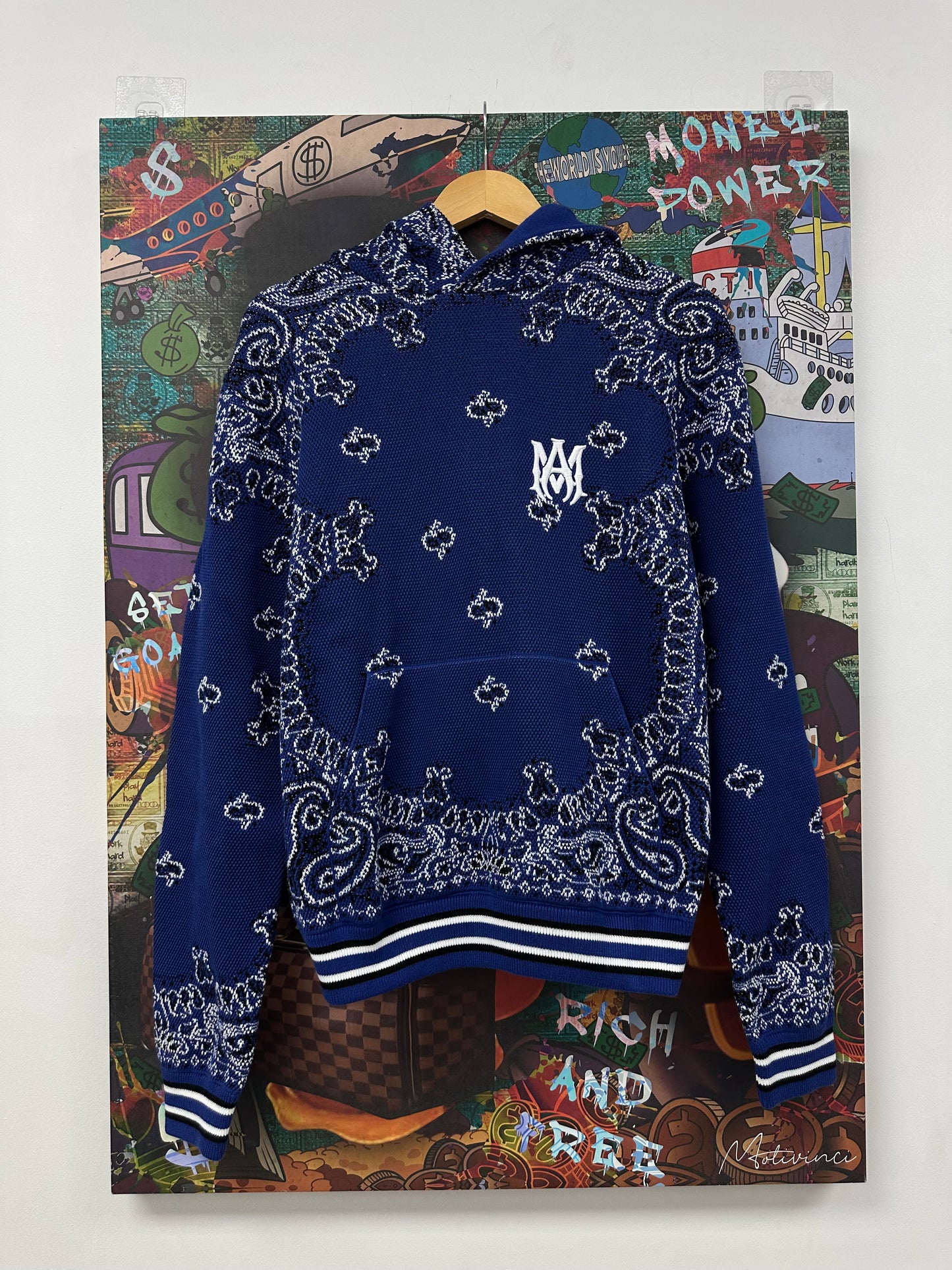 Amiri Bandana B-Ball Hoodie Blue