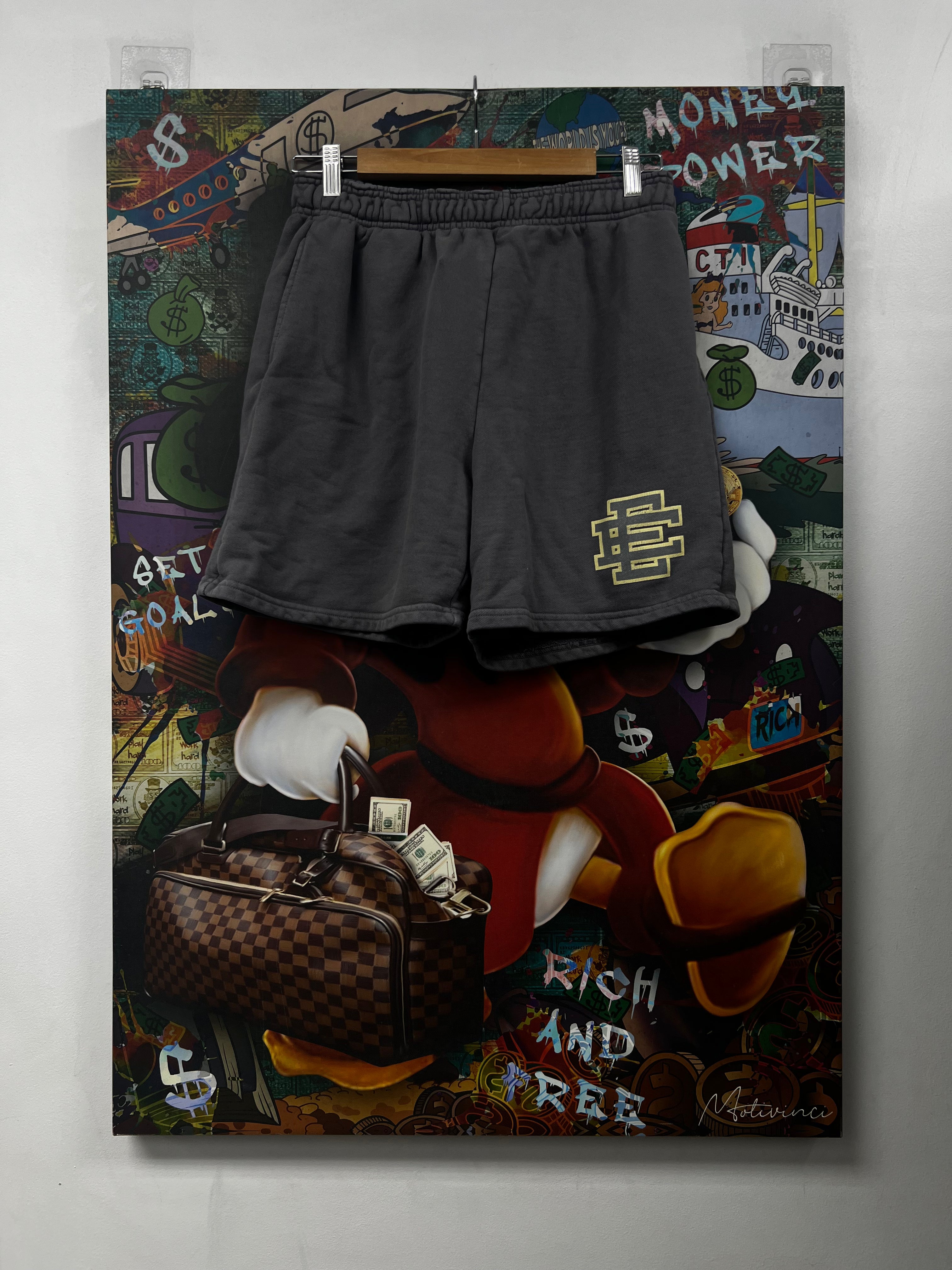 Eric Emanuel Grey Cream Sweat Shorts