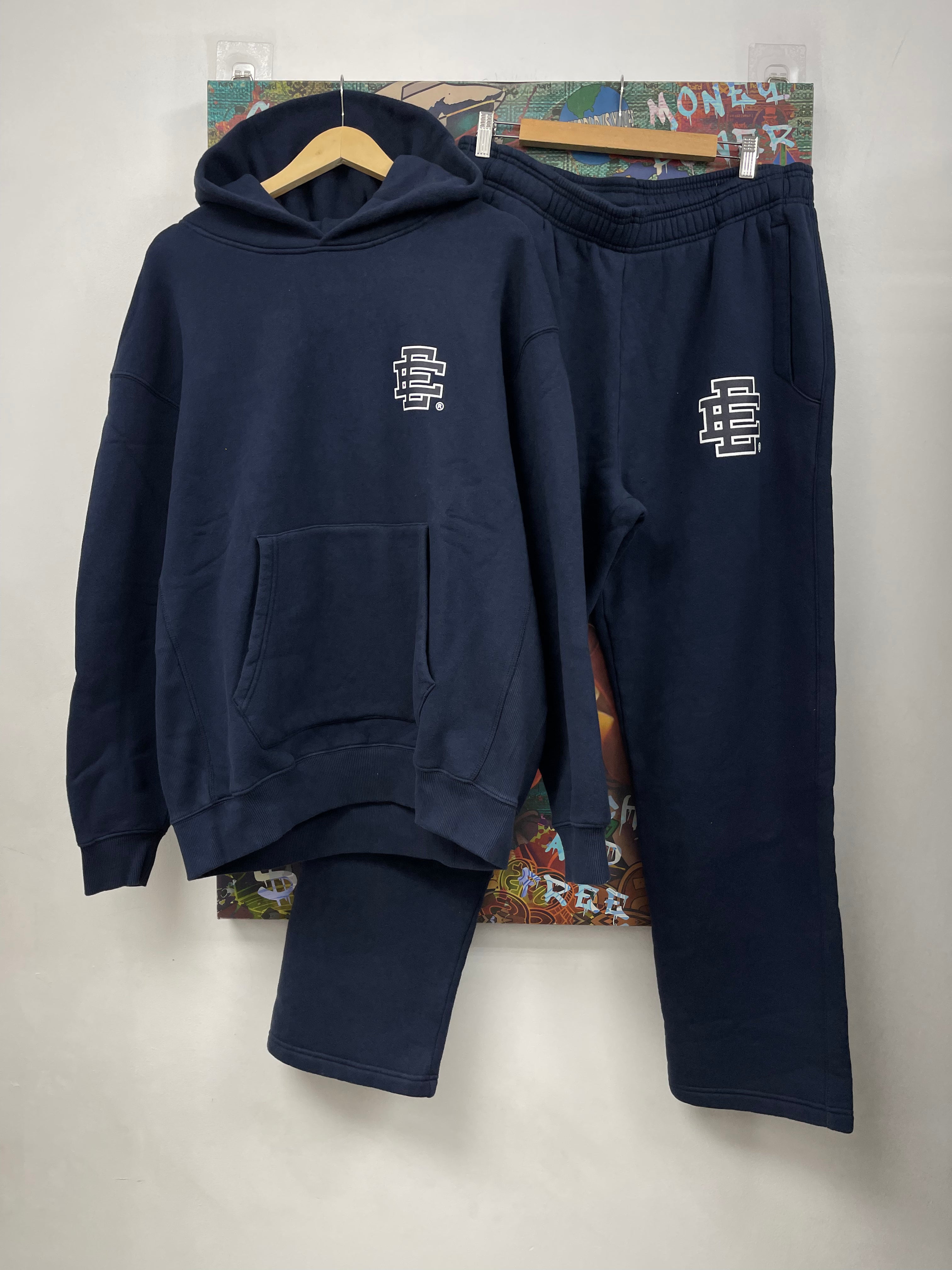 Eric Emanuel Navy White Logo Sweatsuit