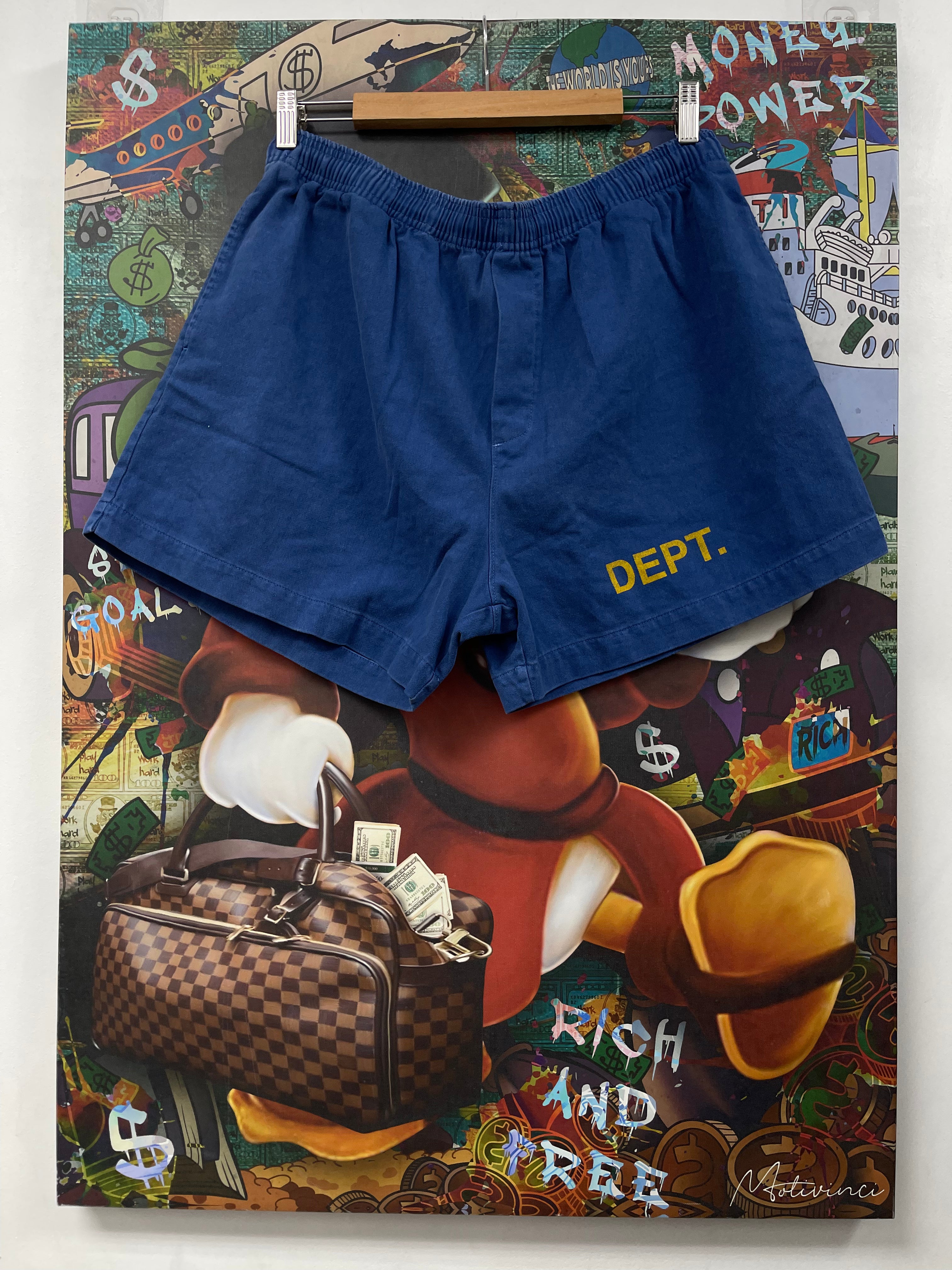 Gallery Dept. Navy Yellow Zuma Shorts