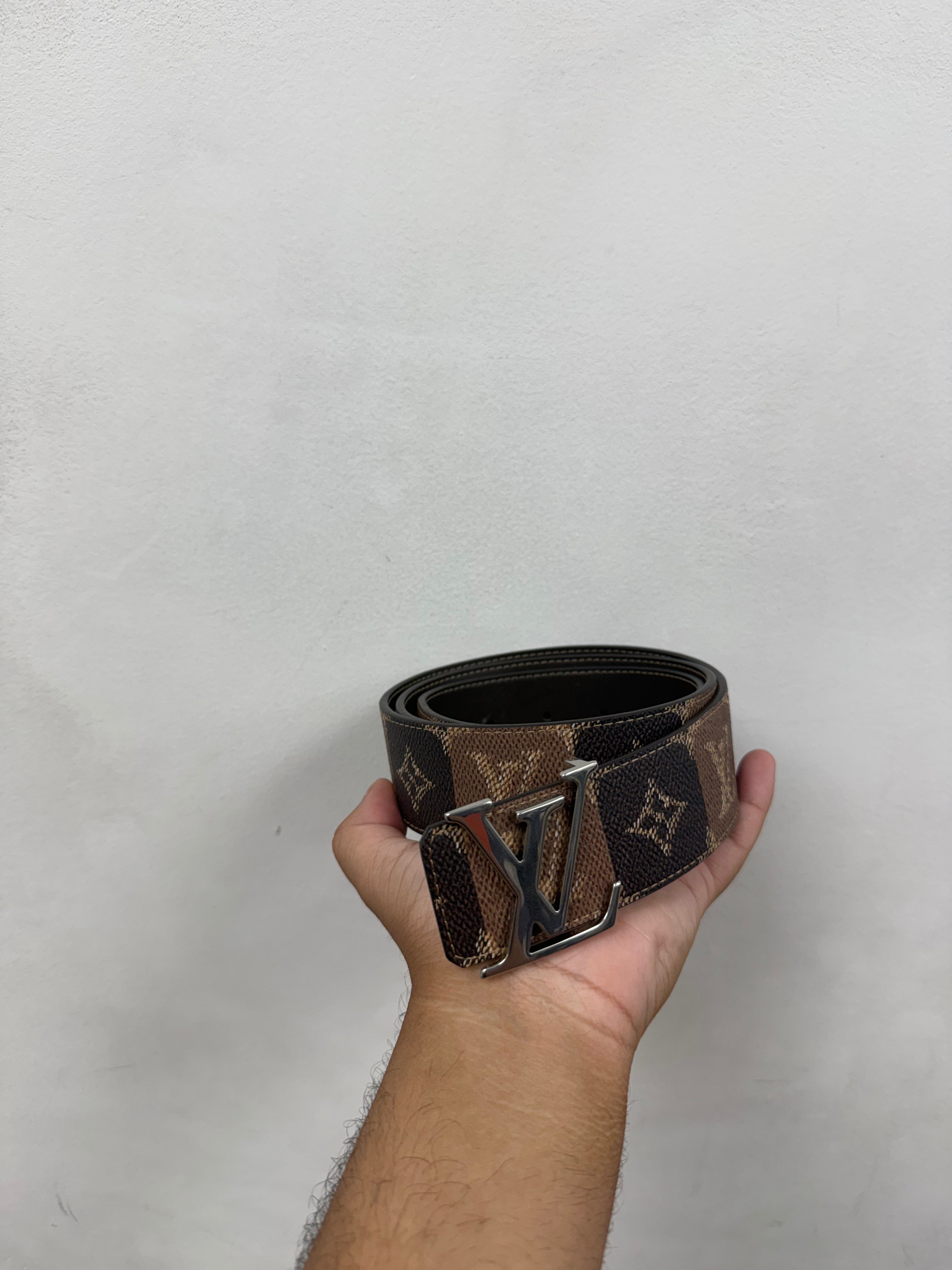 Louis Vuitton Brown Tan Monogram (95-38) Belt