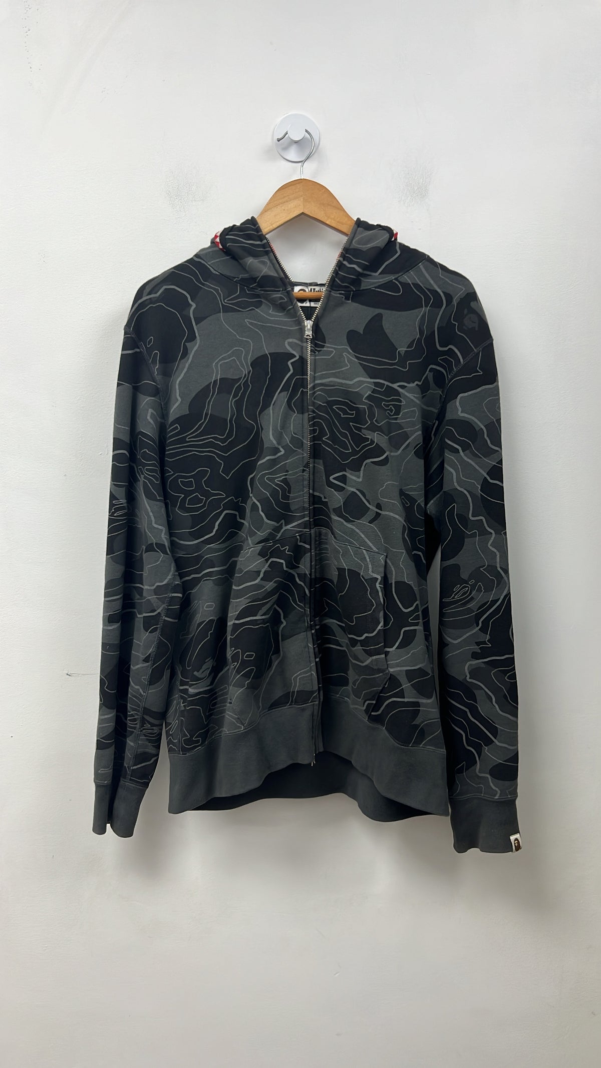 BAPE Black Grey Shark Zip Up Hoodie