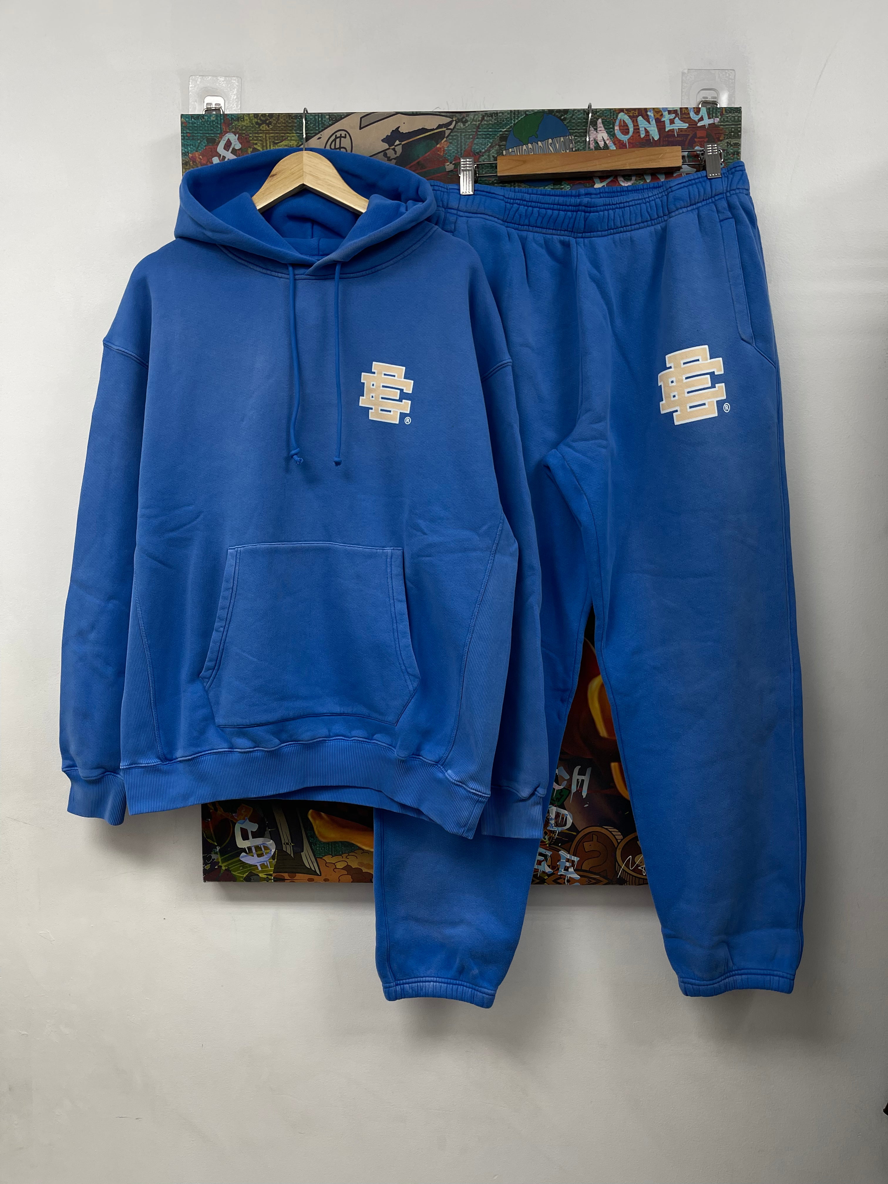 Eric Emanuel Powder Blue Cream Logo Sweatsuit