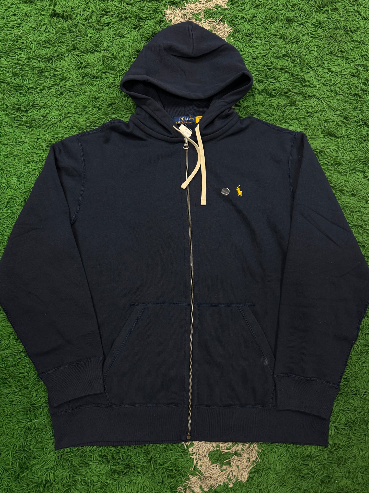 Polo Zip Up Navy Yellow New XXL With Tags