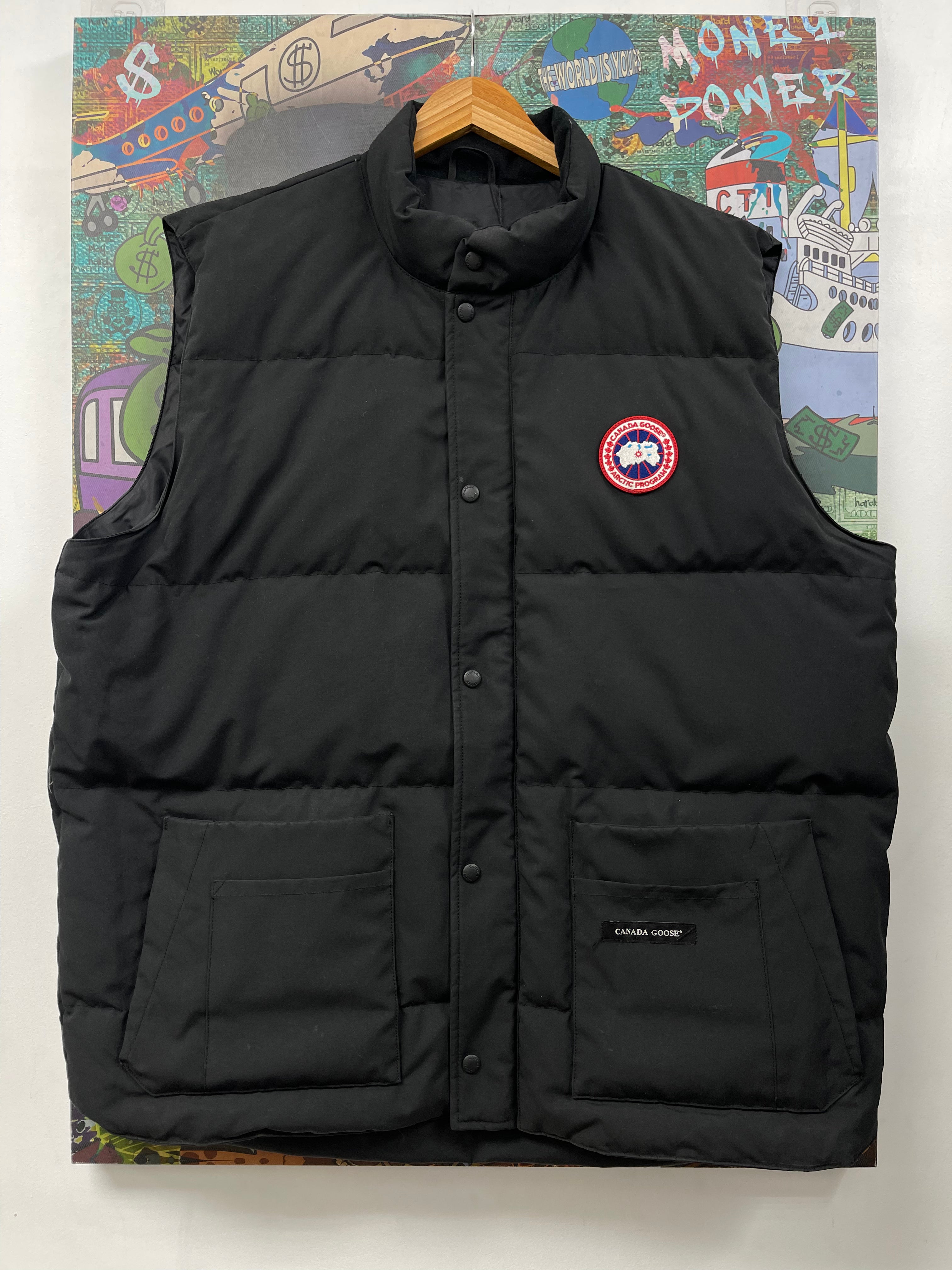 Canada Goose Black Red Logo Puffer Vest
