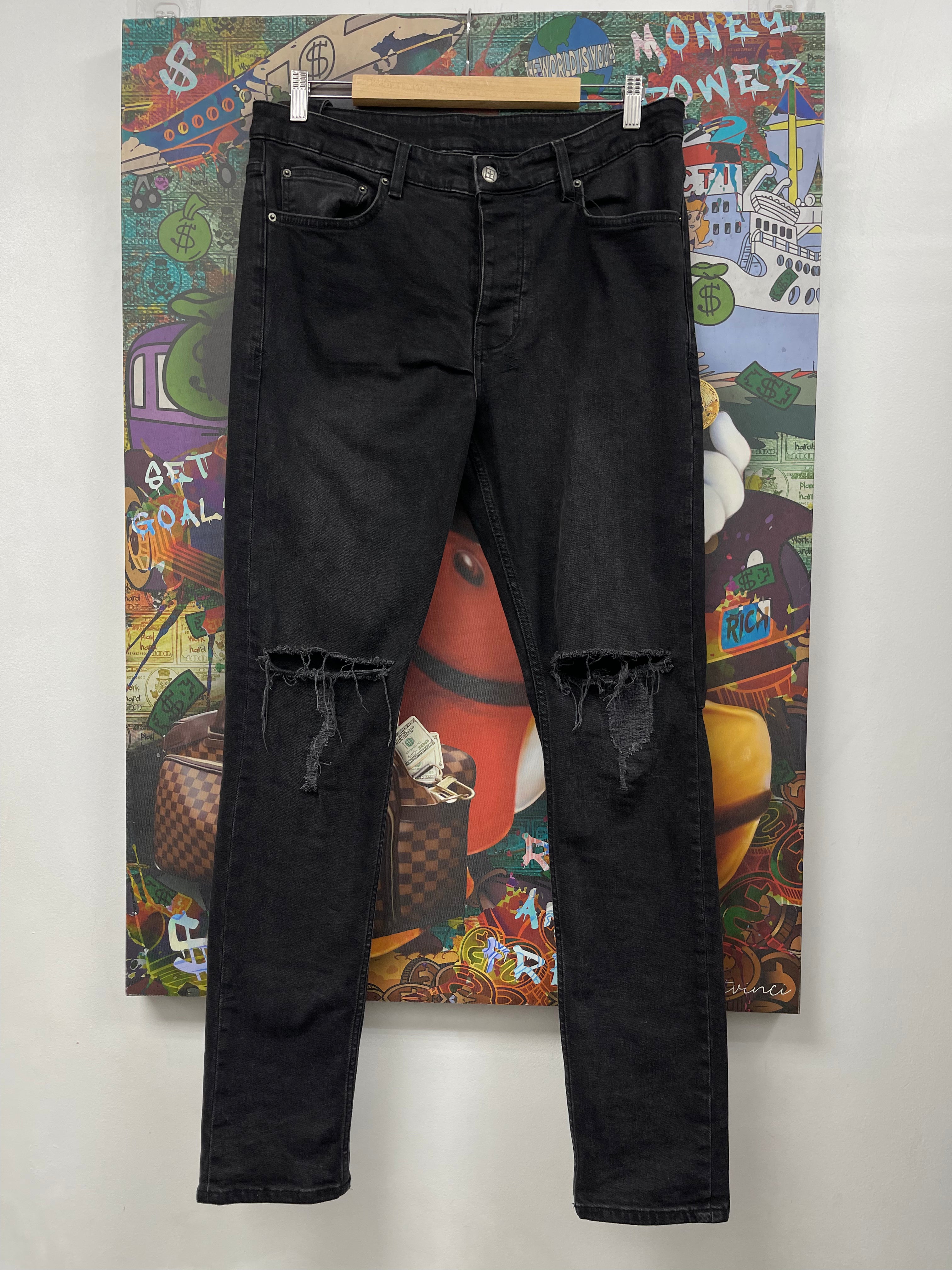 Ksubi Black Wash Knee Ripped Jeans