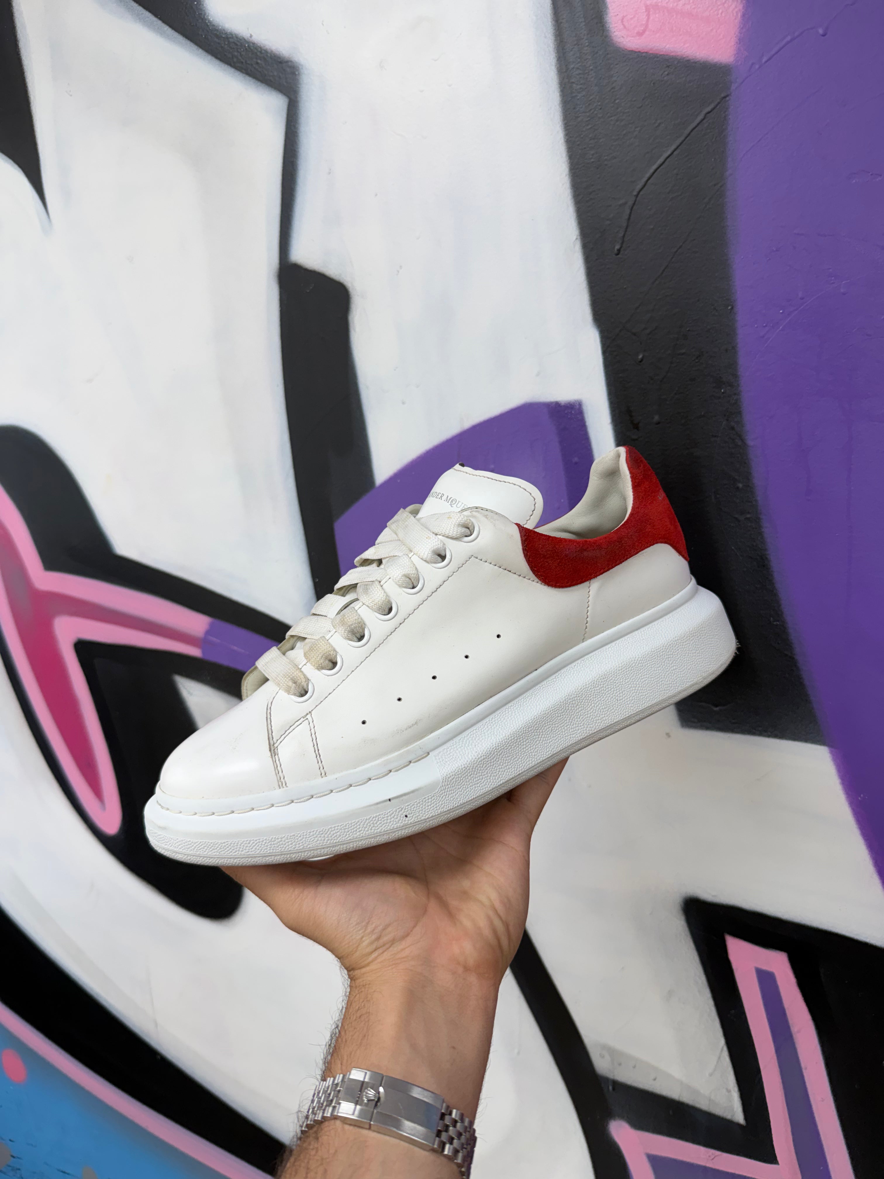 Alexander Mcqueen White Red Oversized Sneakers