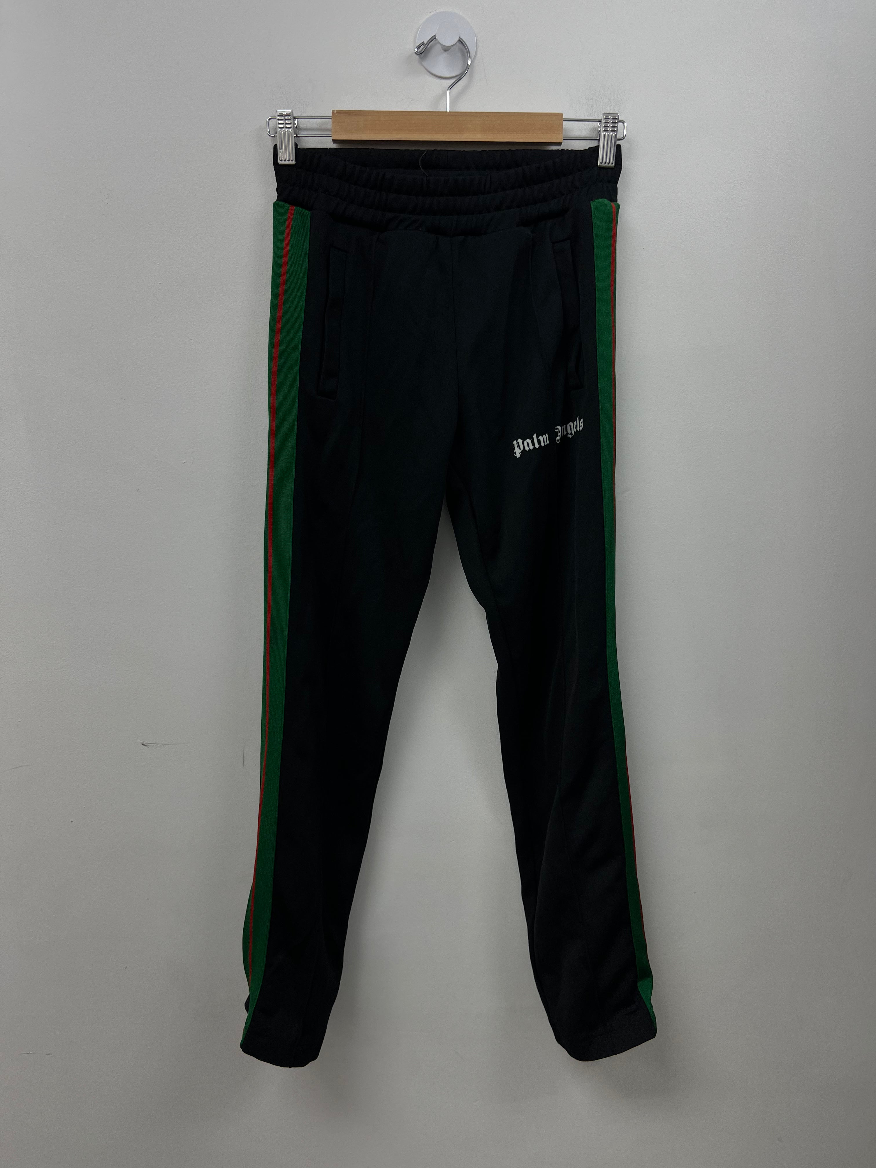 Palm Angels Black Green Red Stripe Track Pants