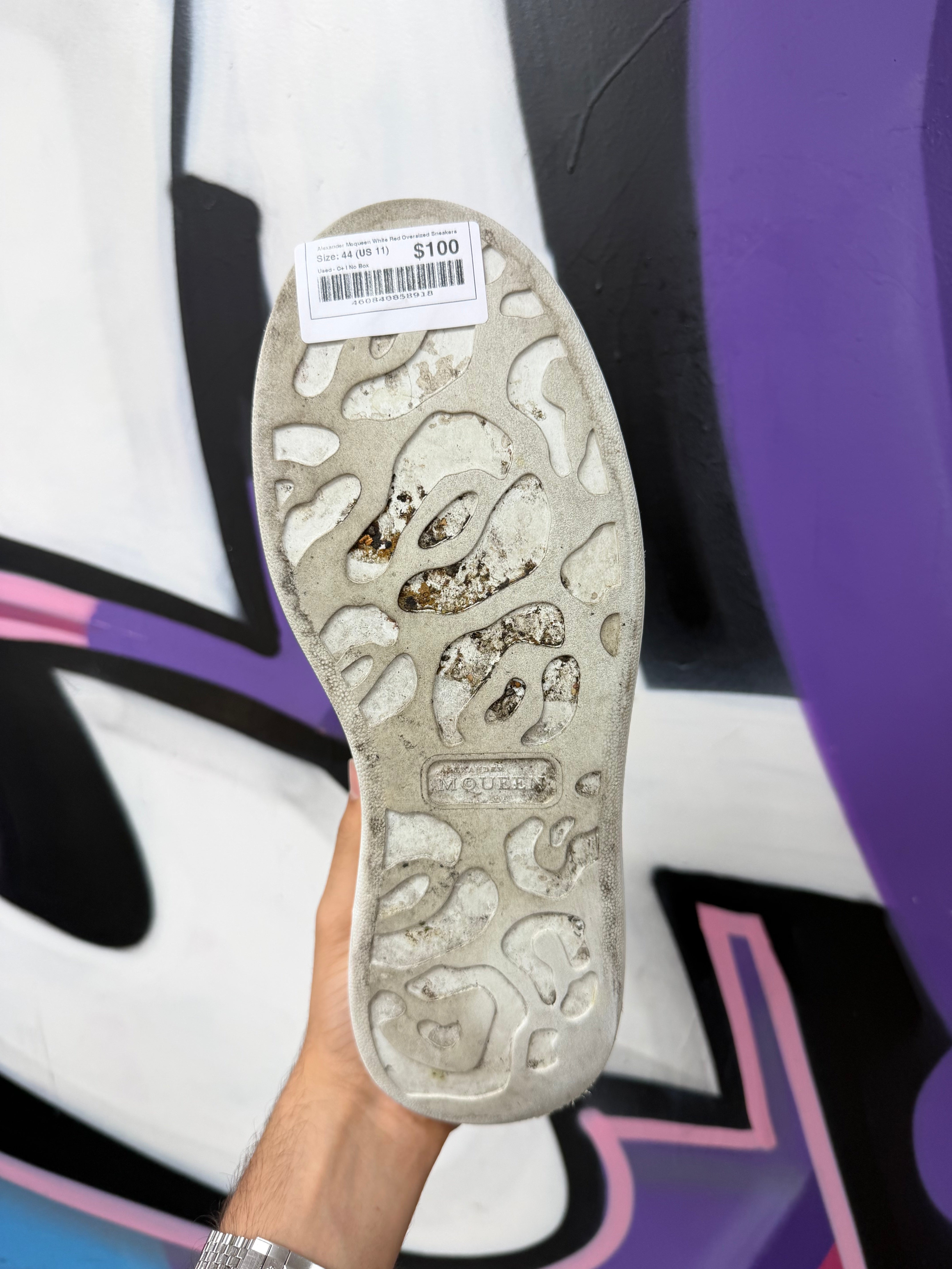 Alexander Mcqueen White Red Oversized Sneakers