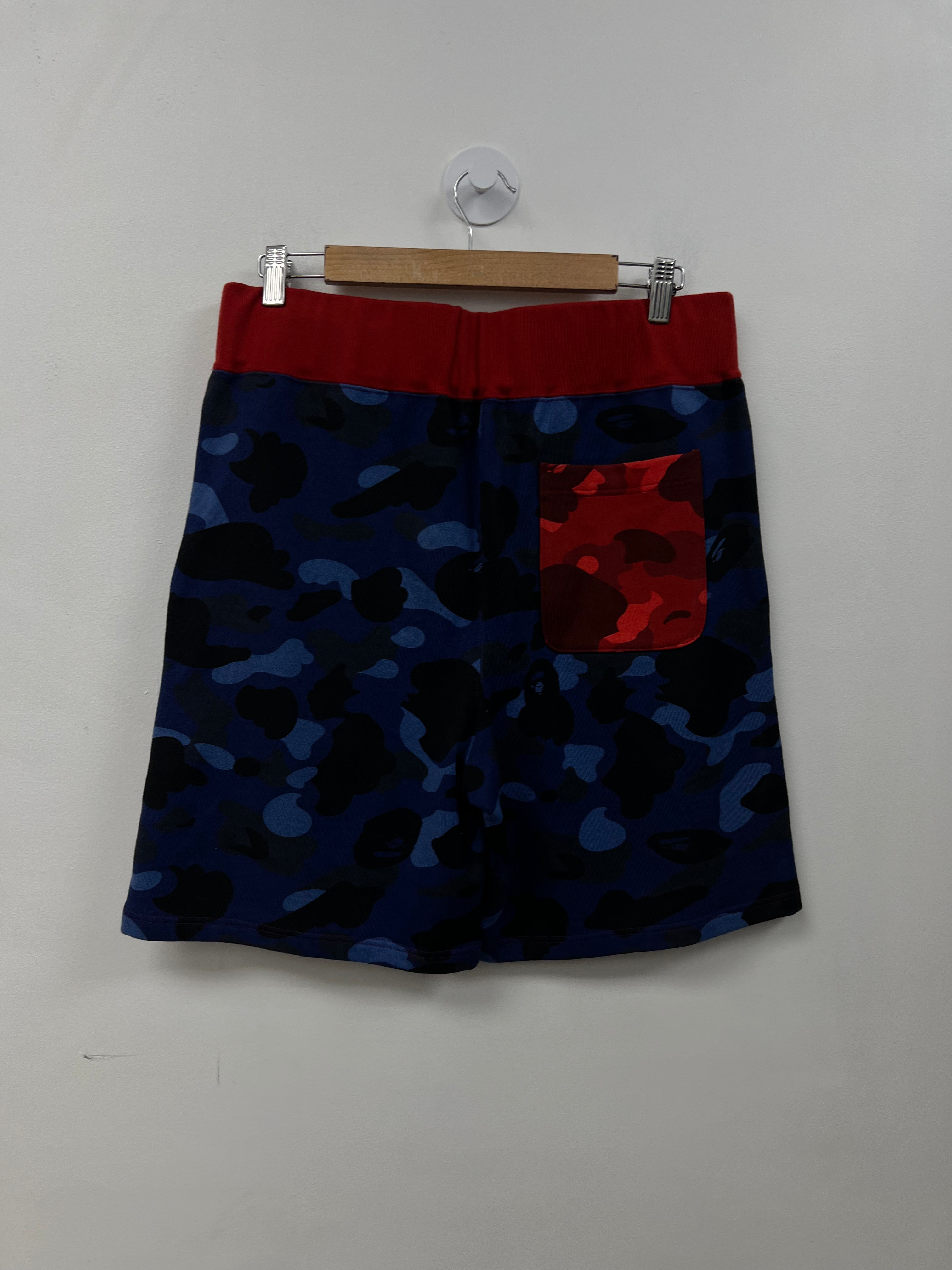 BAPE Purple Blue Red Shark Camo Shorts