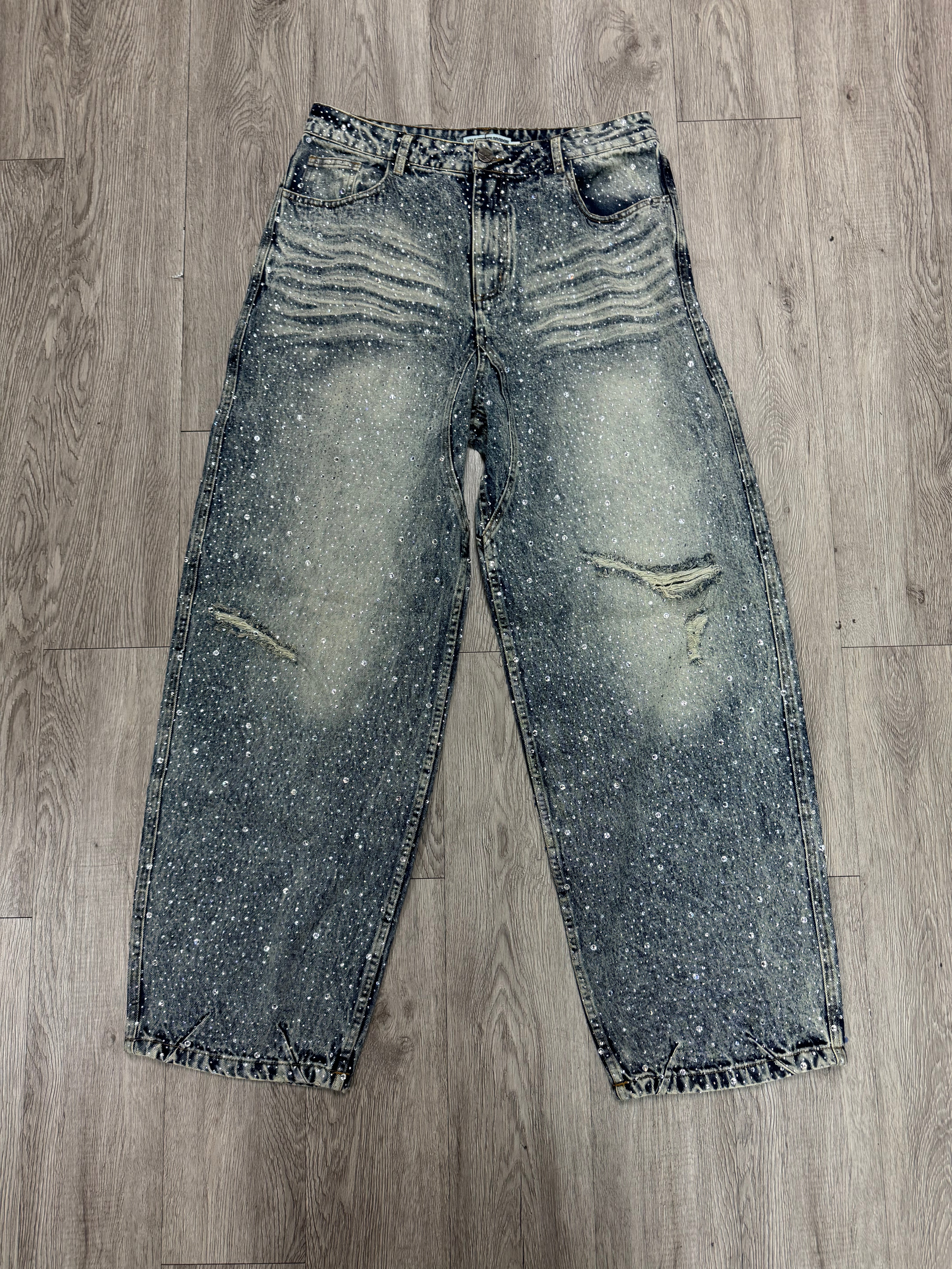 Vale Light Wash Rhinestone Jeans