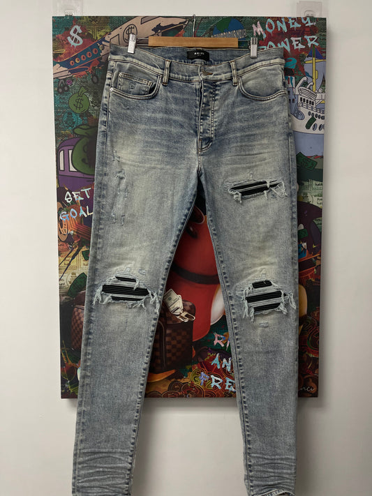 Amiri Mx1 Light Wash Black Patch Used