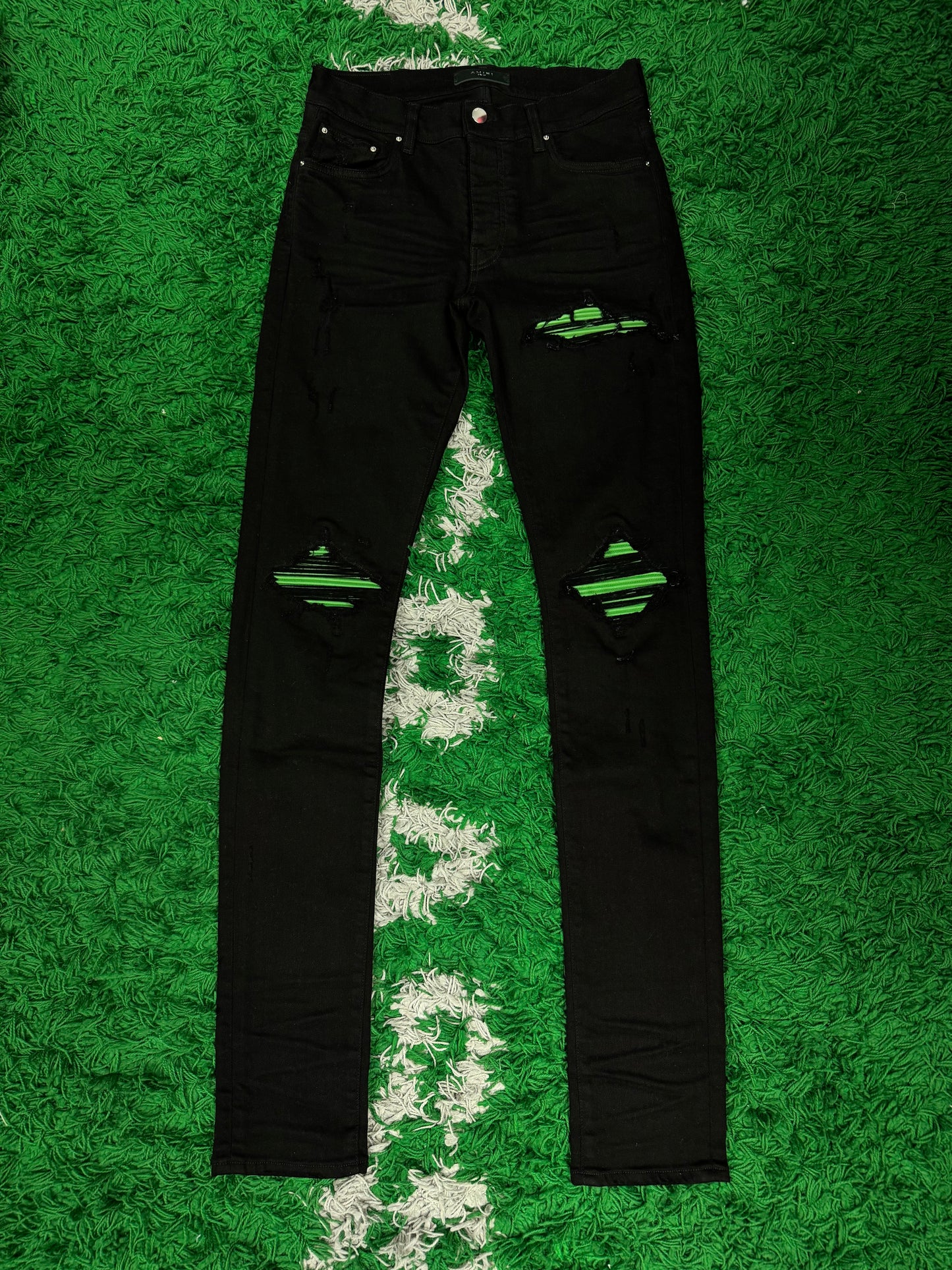 Amiri Jeans MX1 Black green Patch size:29 New