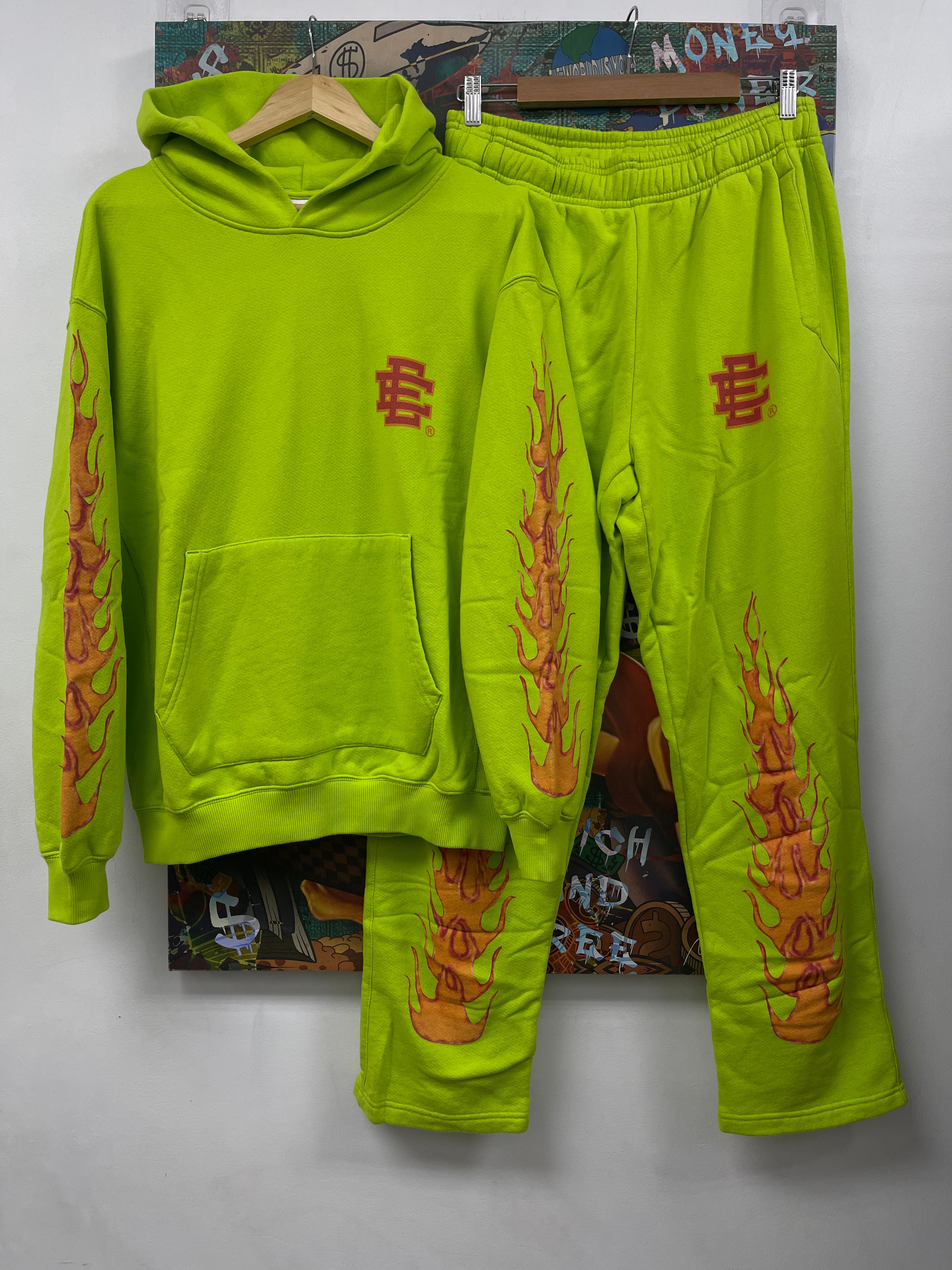 Eric Emanuel Green Flames Sweatsuit