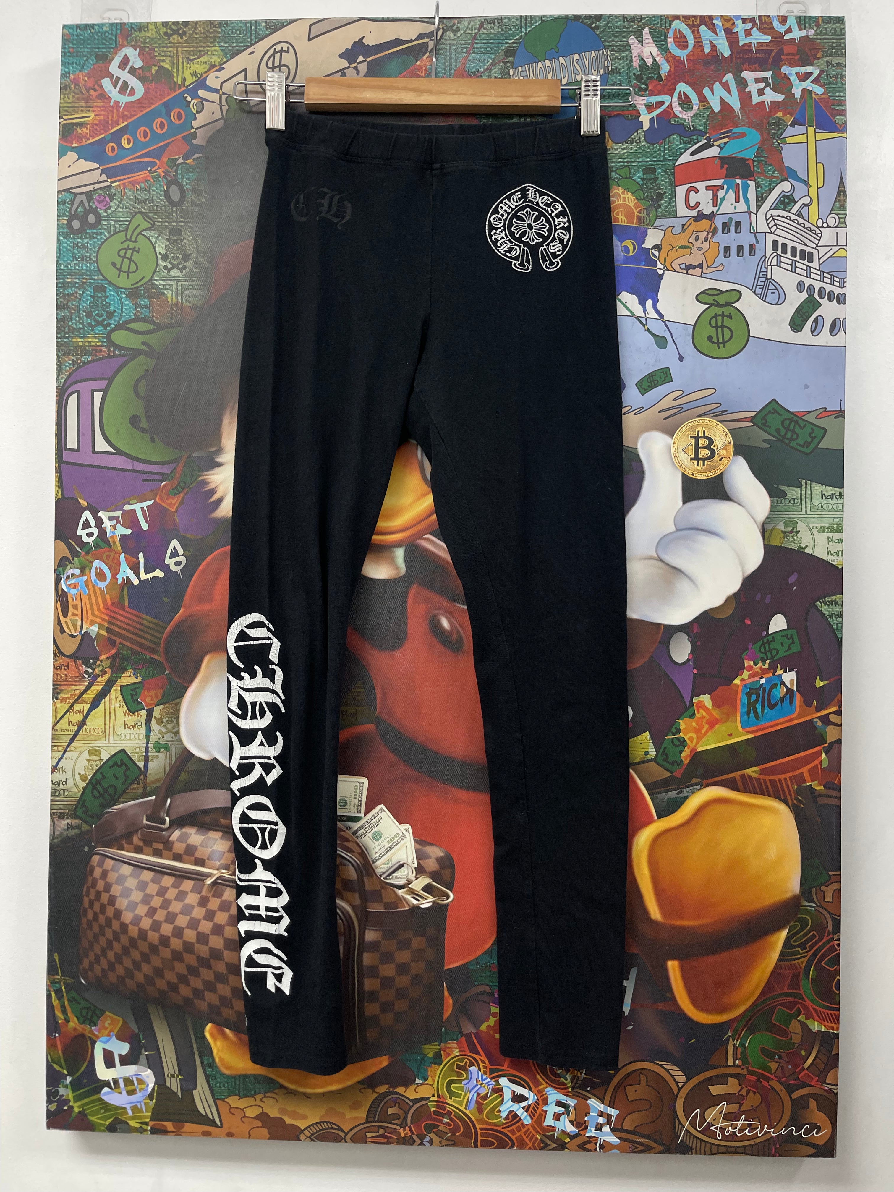 Chrome  Hearts Black Thich Horseshoe (FLAWED) Leggings